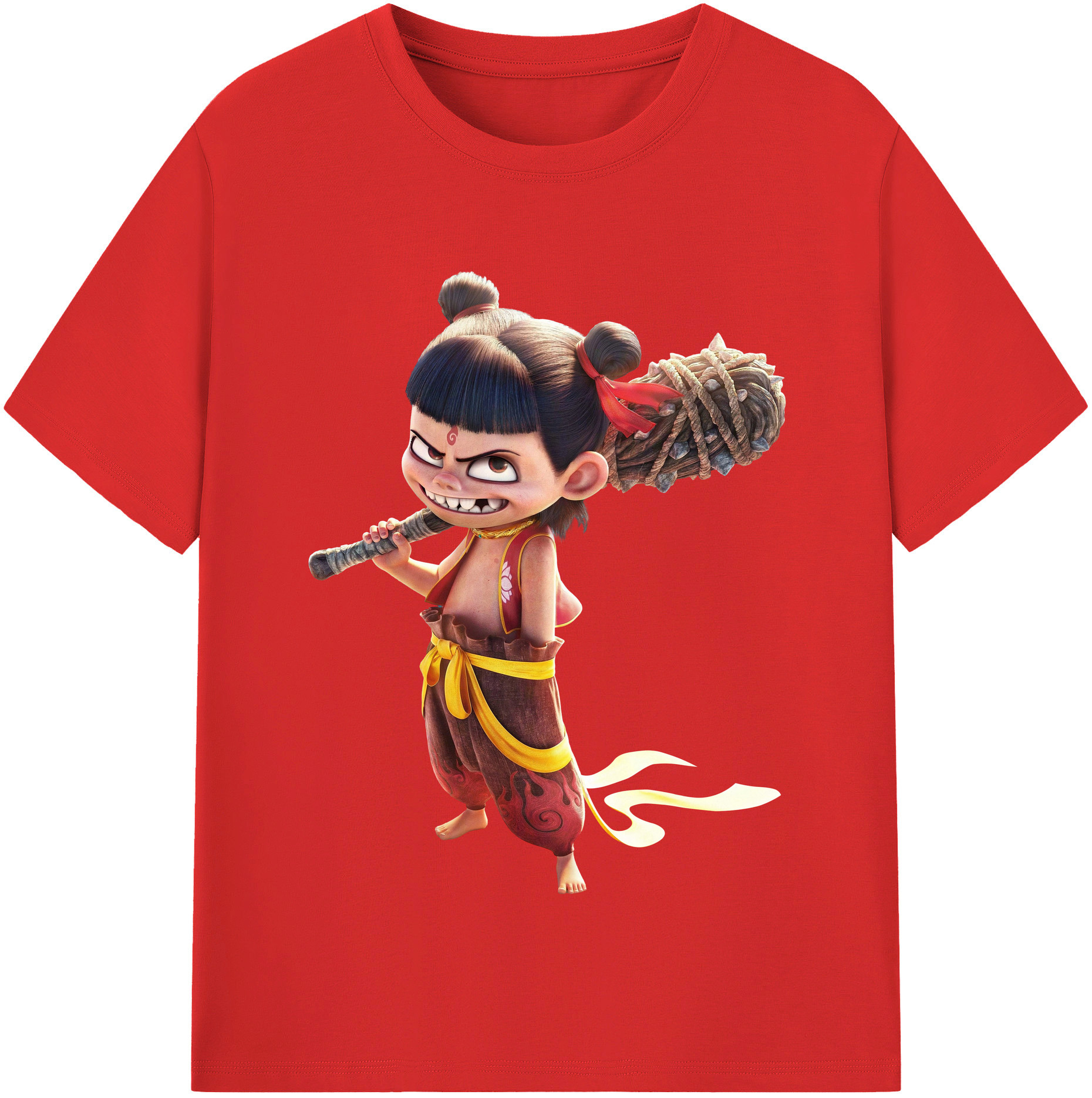 （画像用） Ne Zha 2 ナタ 魔童の大暴れ レディースカジュアルプリントTシャツ（綿100％）