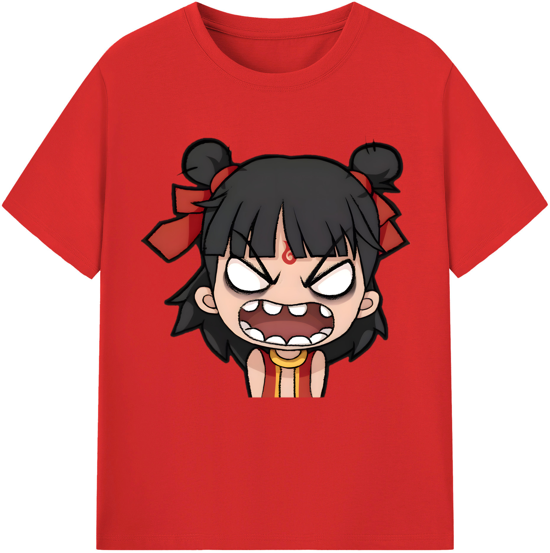 （画像用） Ne Zha 2 ナタ 魔童の大暴れ レディースカジュアルプリントTシャツ（綿100％）