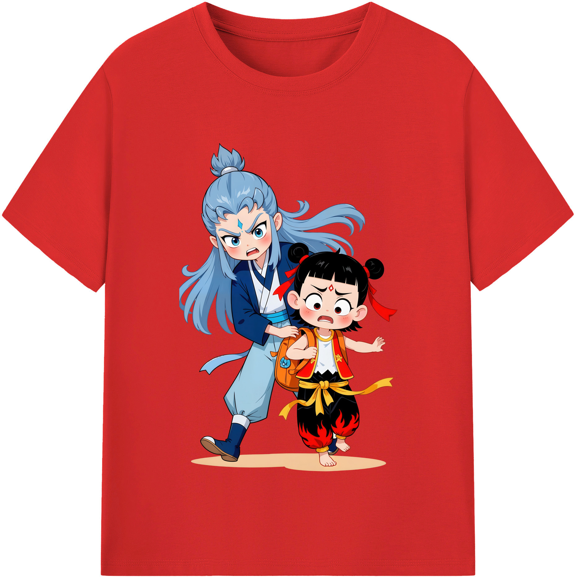（画像用） Ne Zha 2 ナタ 魔童の大暴れ レディースカジュアルプリントTシャツ（綿100％）