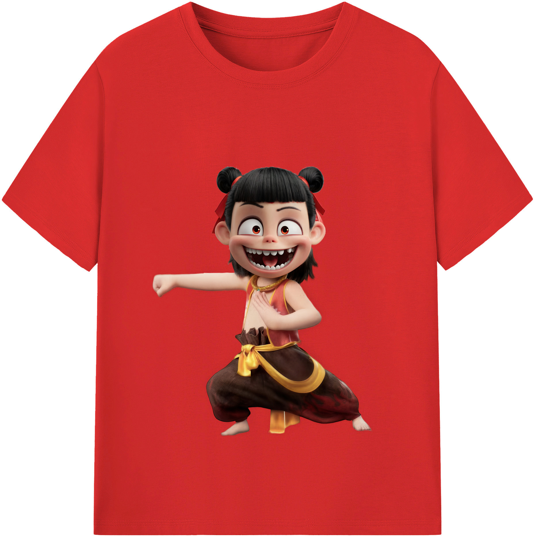 （画像用） Ne Zha 2 ナタ 魔童の大暴れ レディースカジュアルプリントTシャツ（綿100％）
