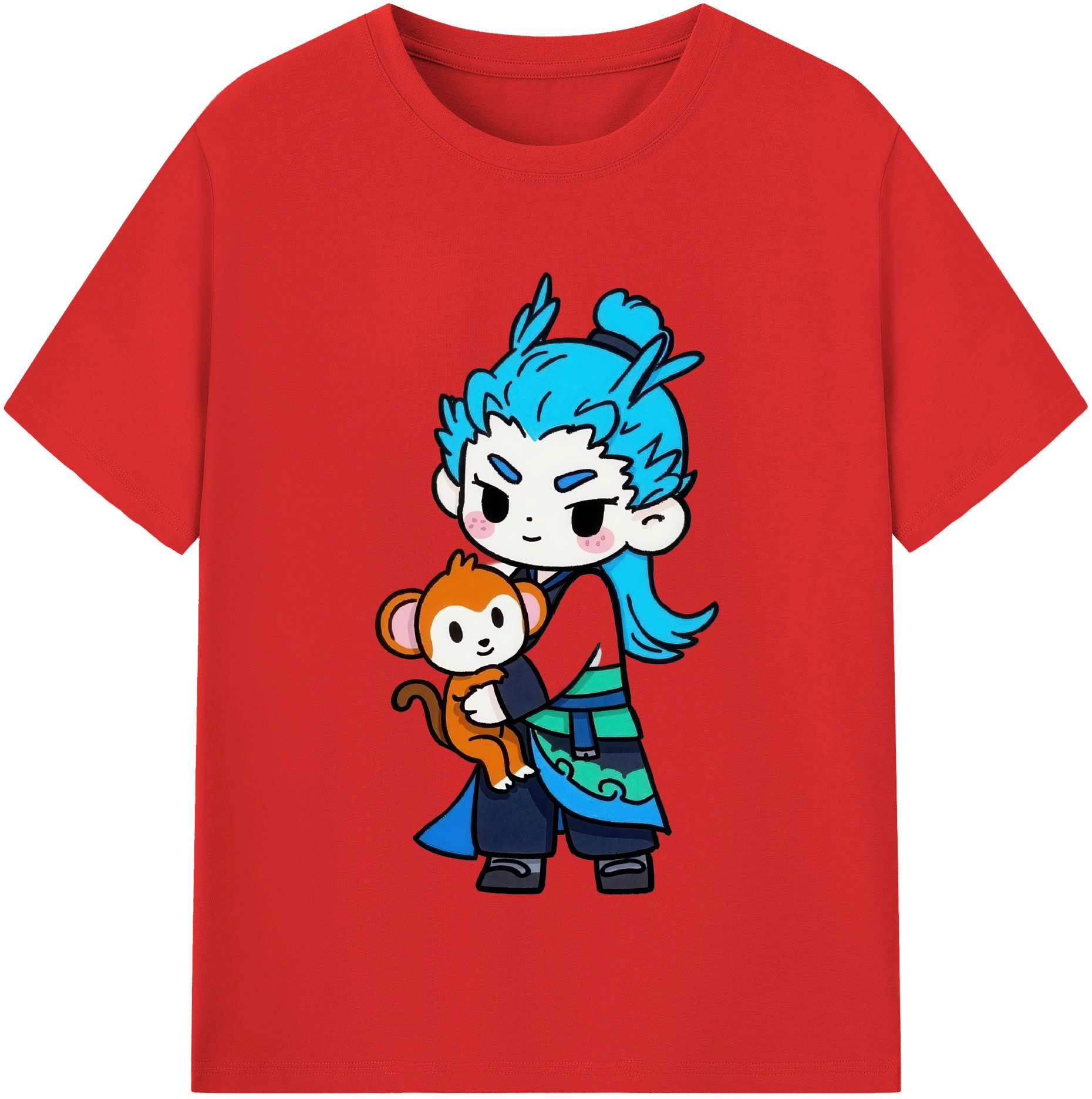 （画像用） Ne Zha 2 ナタ 魔童の大暴れ レディースカジュアルプリントTシャツ（綿100％）