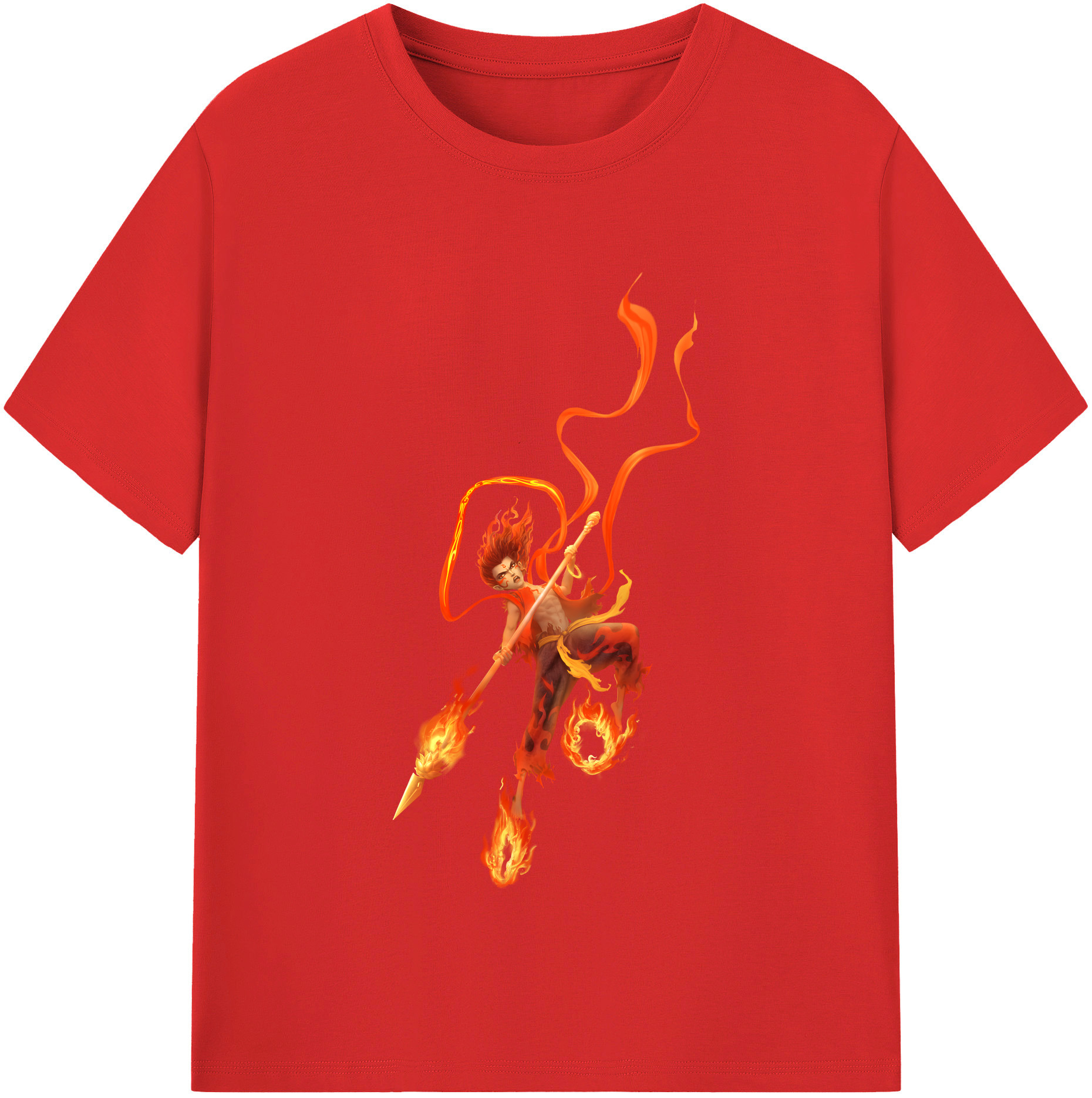 （画像用） Ne Zha 2 ナタ 魔童の大暴れ レディースカジュアルプリントTシャツ（綿100％）