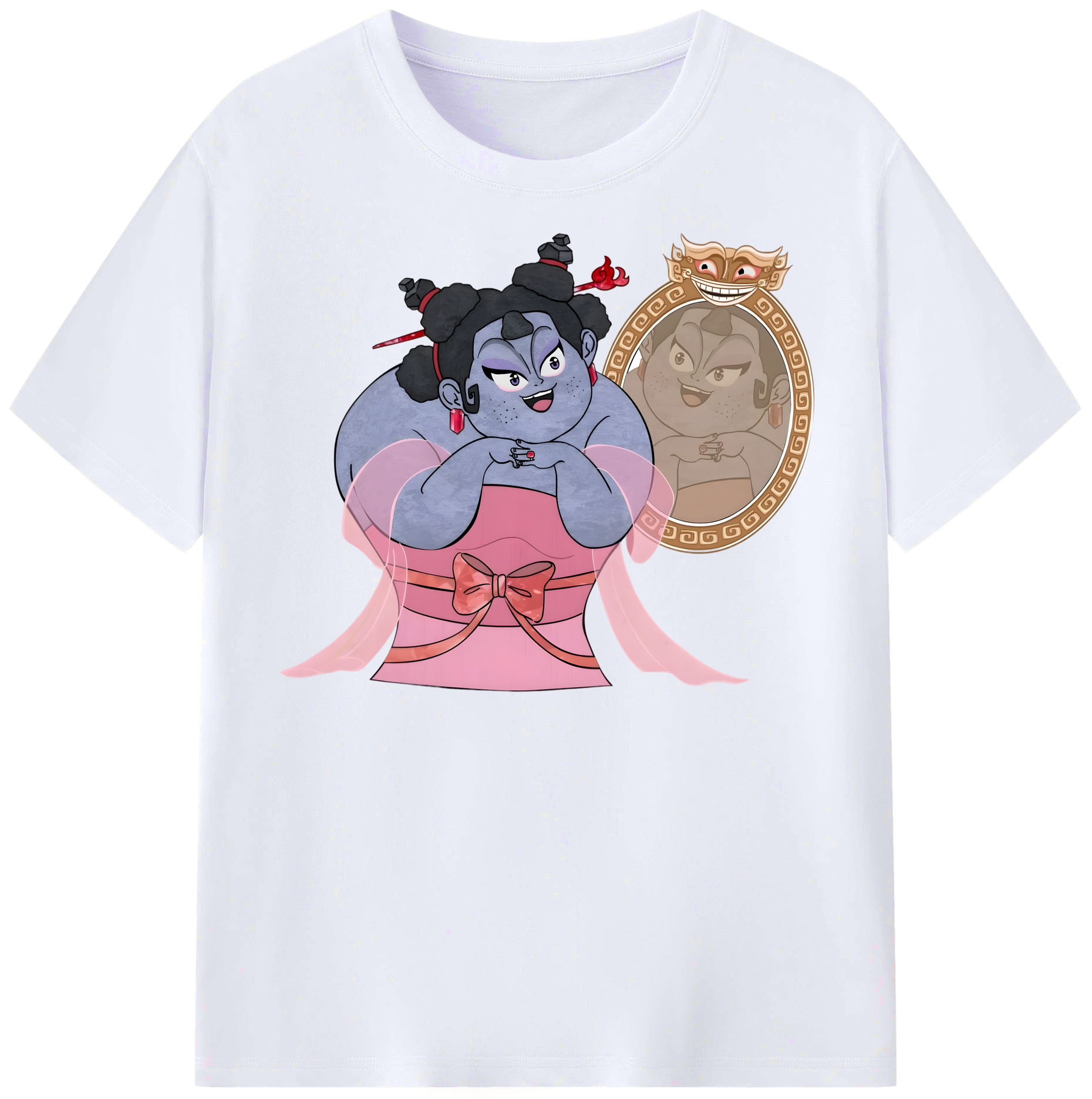 （画像用） Ne Zha 2 ナタ 魔童の大暴れ レディースカジュアルプリントTシャツ（綿100％）