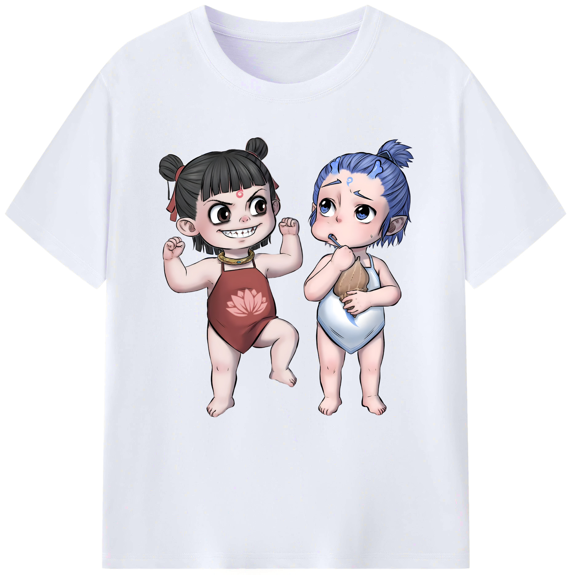 （画像用） Ne Zha 2 ナタ 魔童の大暴れ レディースカジュアルプリントTシャツ（綿100％）