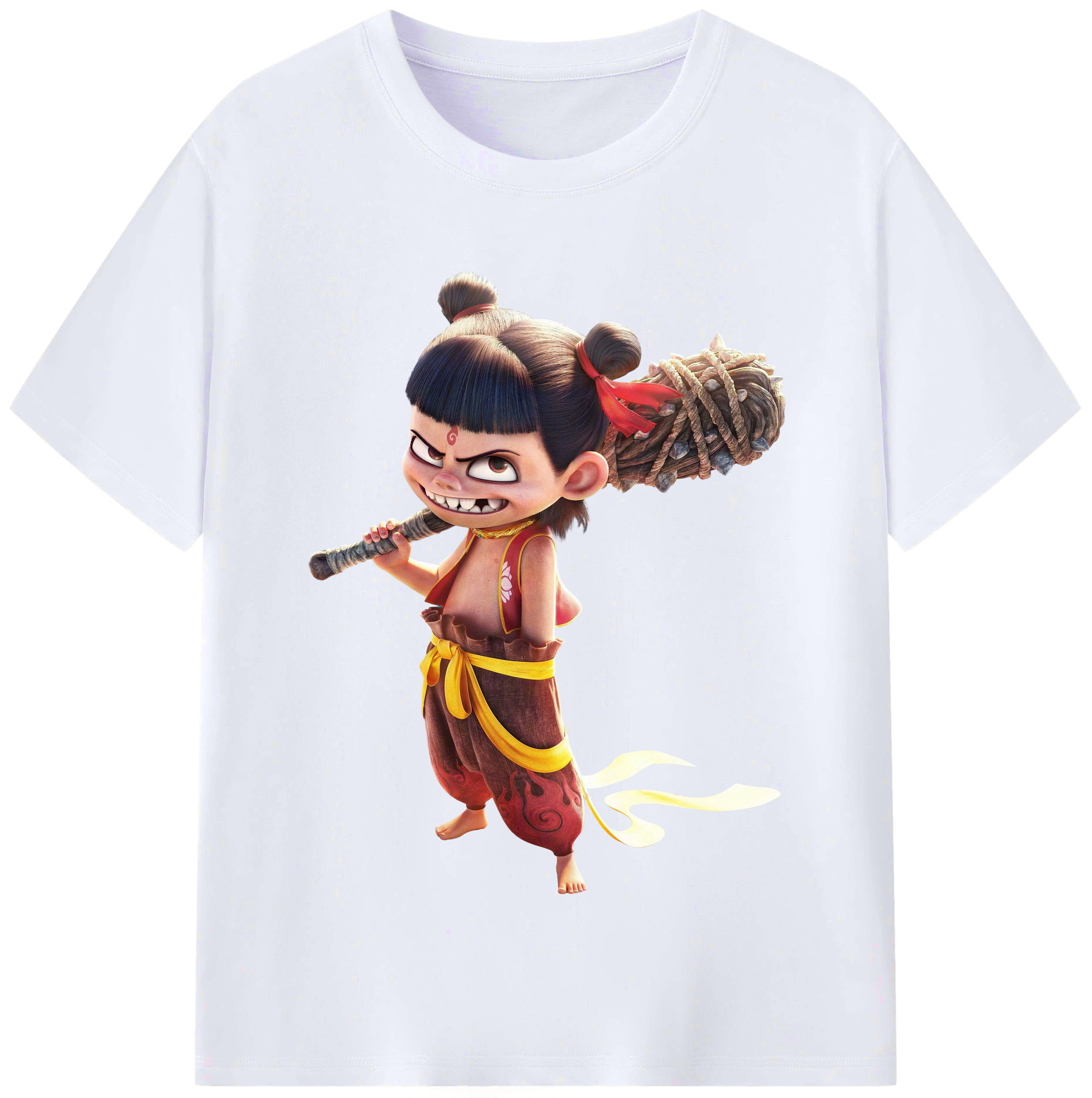 （画像用） Ne Zha 2 ナタ 魔童の大暴れ レディースカジュアルプリントTシャツ（綿100％）