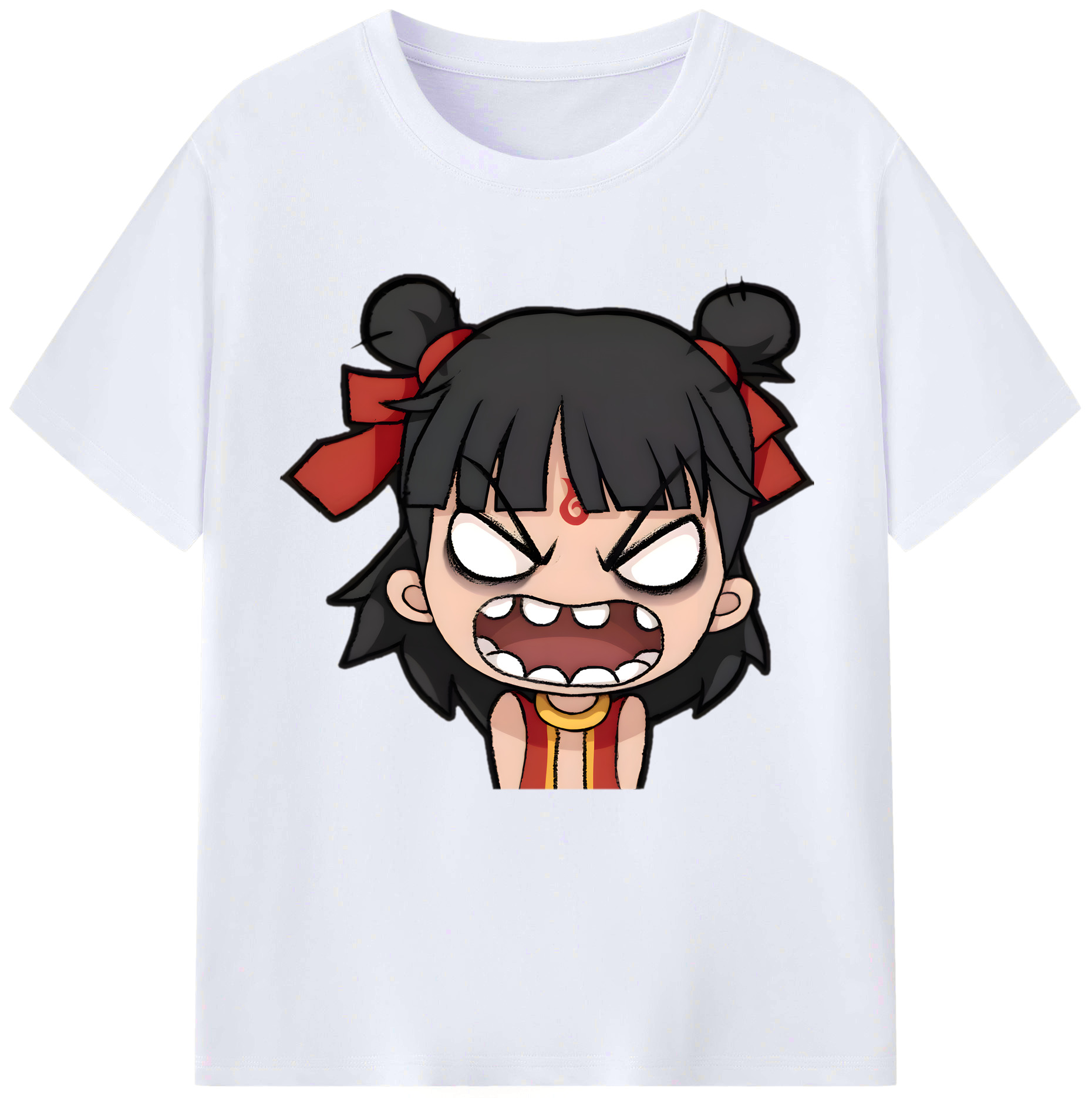 （画像用） Ne Zha 2 ナタ 魔童の大暴れ レディースカジュアルプリントTシャツ（綿100％）