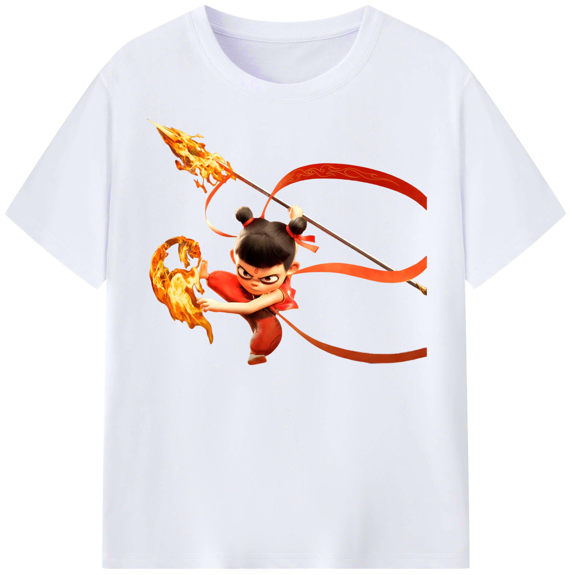 （画像用） Ne Zha 2 ナタ 魔童の大暴れ レディースカジュアルプリントTシャツ（綿100％）