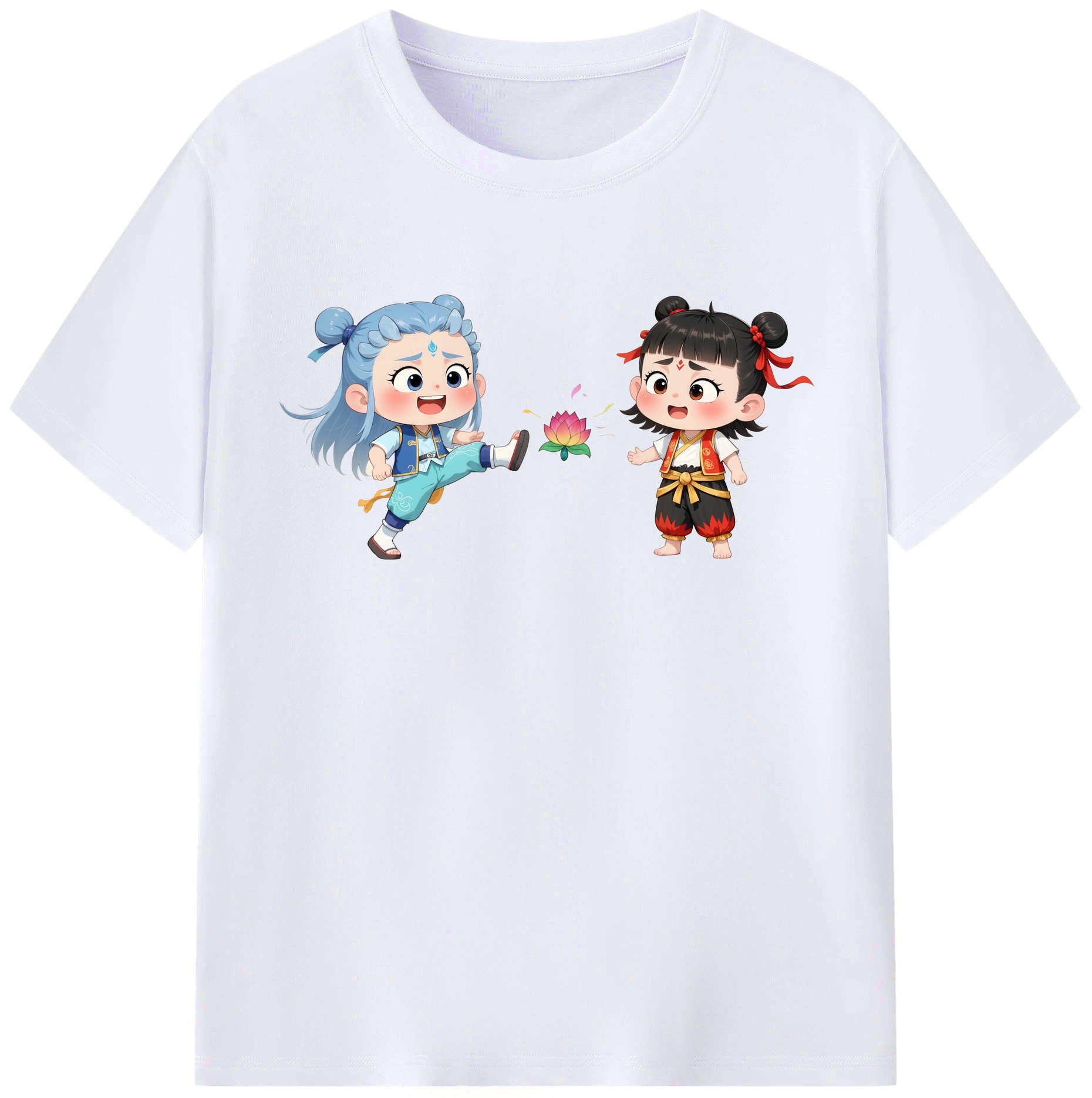 （画像用） Ne Zha 2 ナタ 魔童の大暴れ レディースカジュアルプリントTシャツ（綿100％）