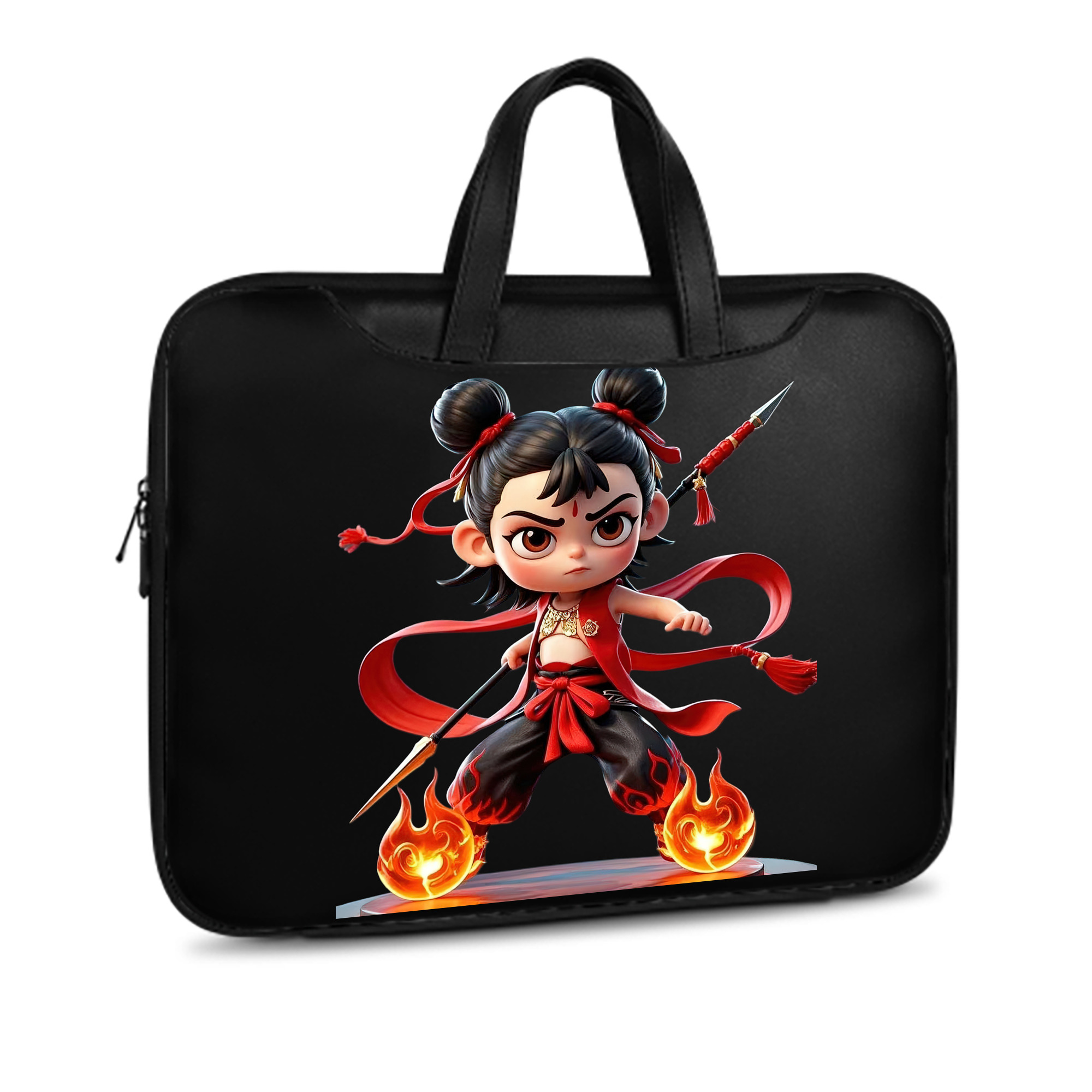 （画像用） Ne Zha 2 ナタ 魔童の大暴れ レザーラップトップバッグ　ノートパソコンケース