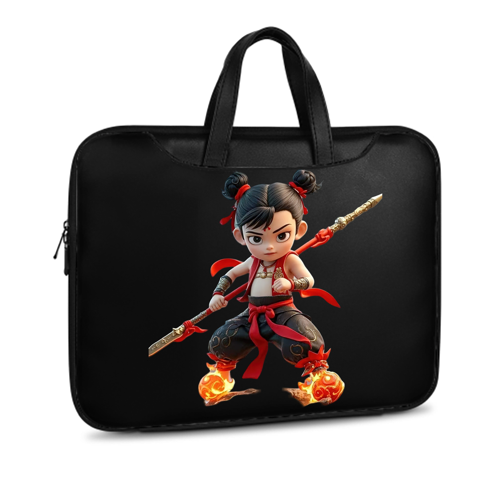 （画像用） Ne Zha 2 ナタ 魔童の大暴れ レザーラップトップバッグ　ノートパソコンケース