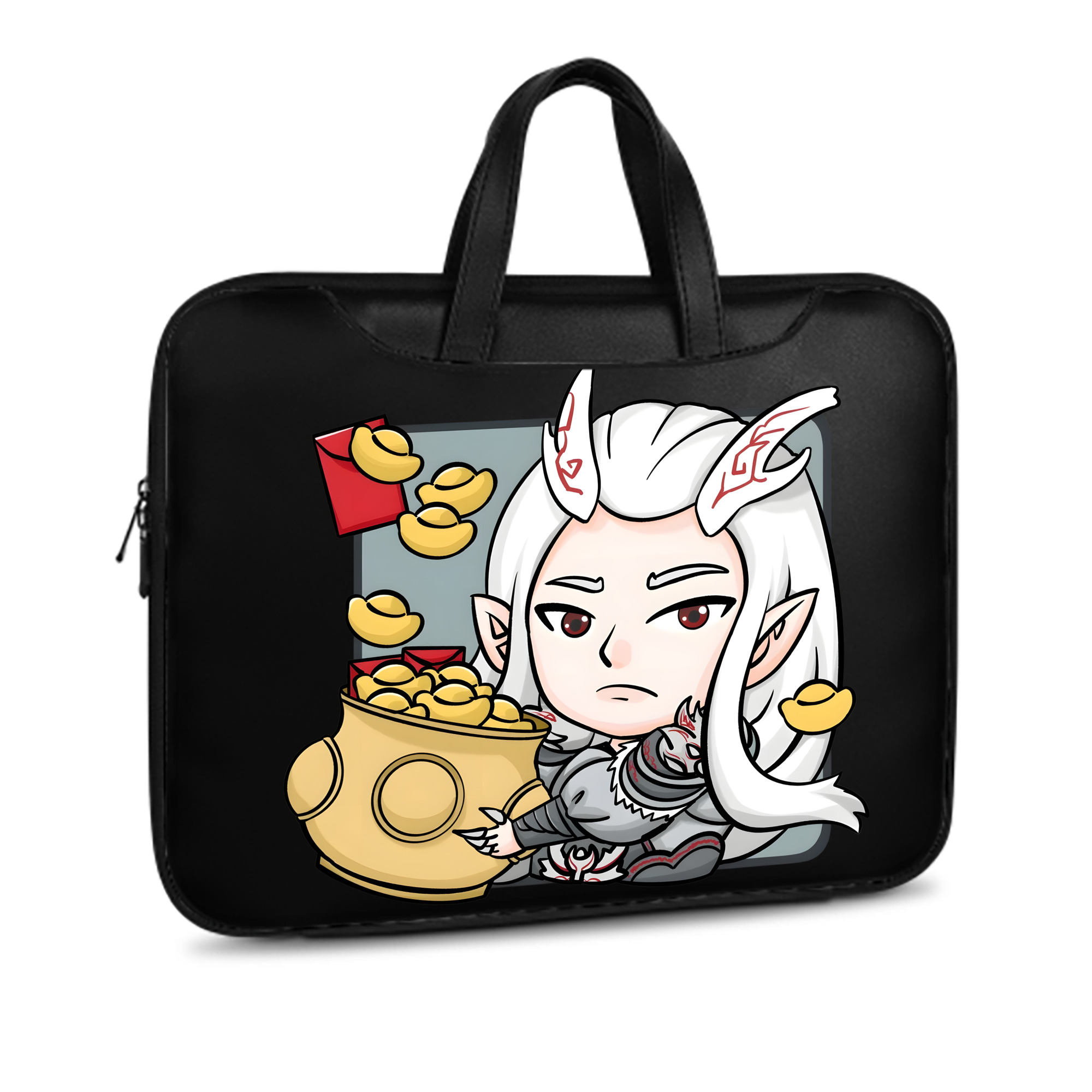 （画像用） Ne Zha 2 ナタ 魔童の大暴れ レザーラップトップバッグ　ノートパソコンケース
