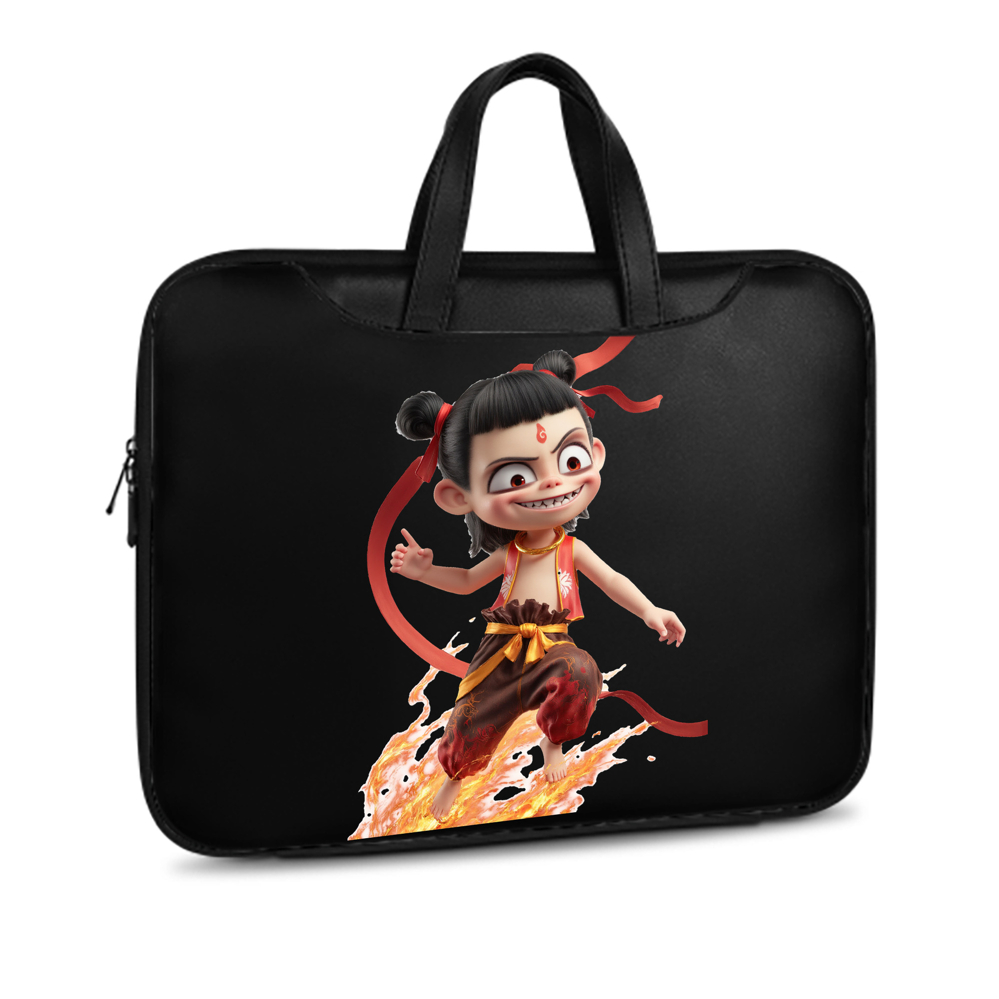 （画像用） Ne Zha 2 ナタ 魔童の大暴れ レザーラップトップバッグ　ノートパソコンケース