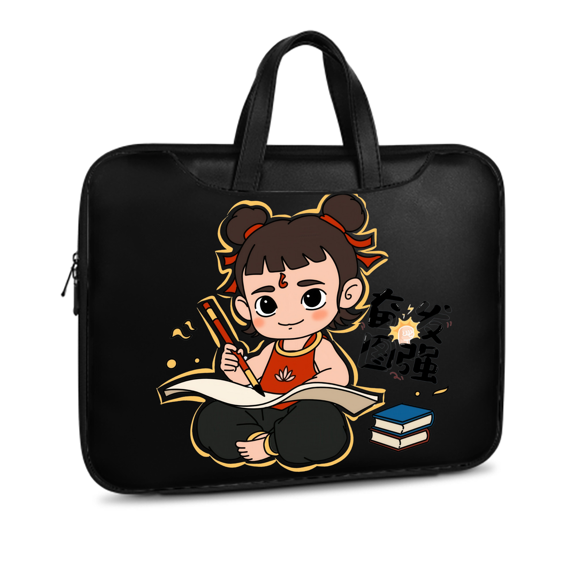 （画像用） Ne Zha 2 ナタ 魔童の大暴れ レザーラップトップバッグ　ノートパソコンケース