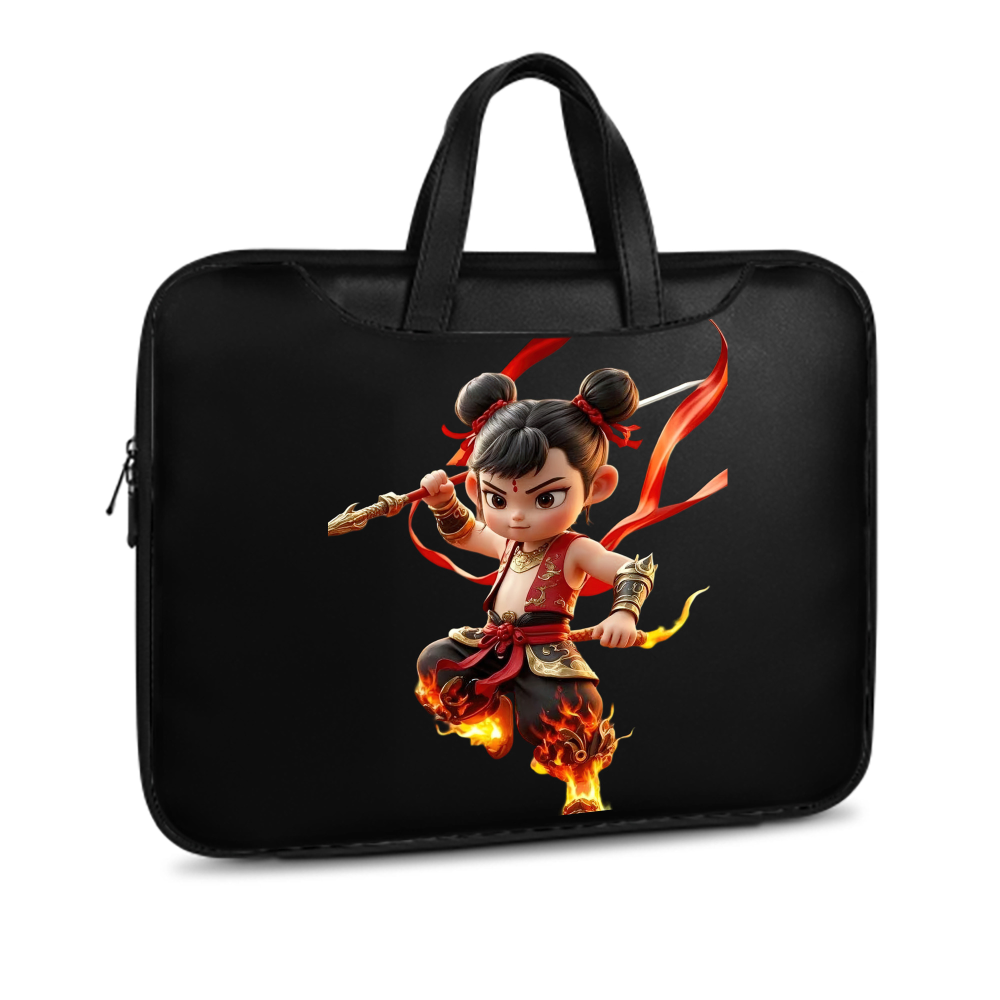 （画像用） Ne Zha 2 ナタ 魔童の大暴れ レザーラップトップバッグ　ノートパソコンケース