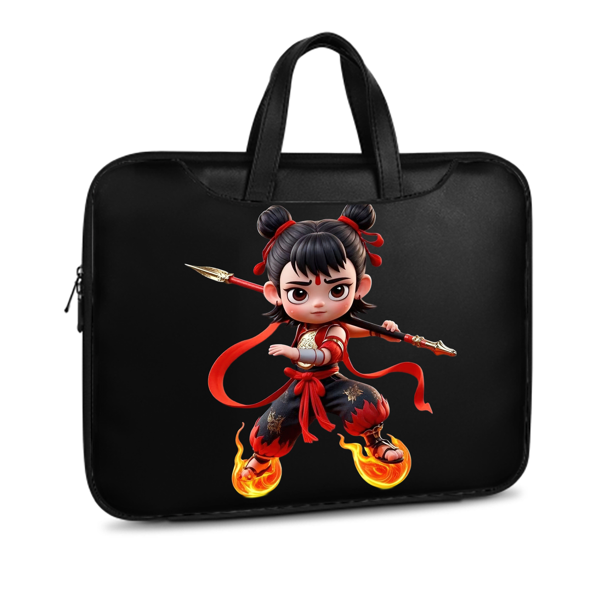 （画像用） Ne Zha 2 ナタ 魔童の大暴れ レザーラップトップバッグ　ノートパソコンケース