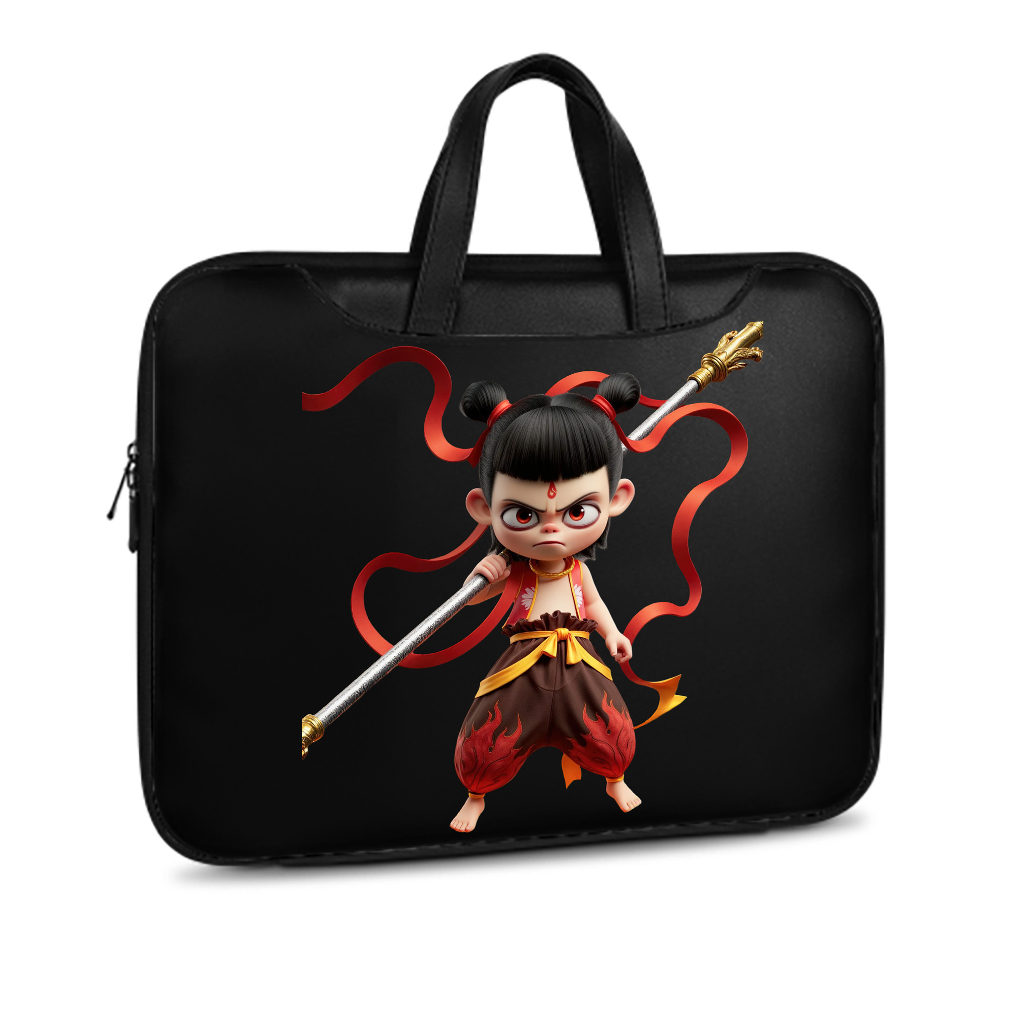 （画像用） Ne Zha 2 ナタ 魔童の大暴れ レザーラップトップバッグ　ノートパソコンケース