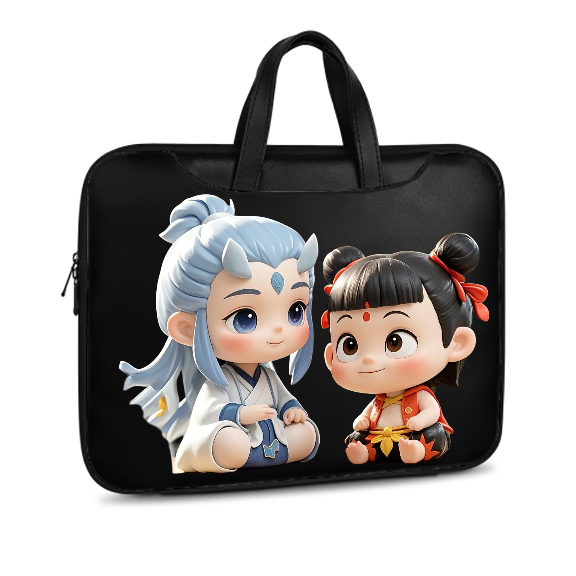 （画像用） Ne Zha 2 ナタ 魔童の大暴れ レザーラップトップバッグ　ノートパソコンケース