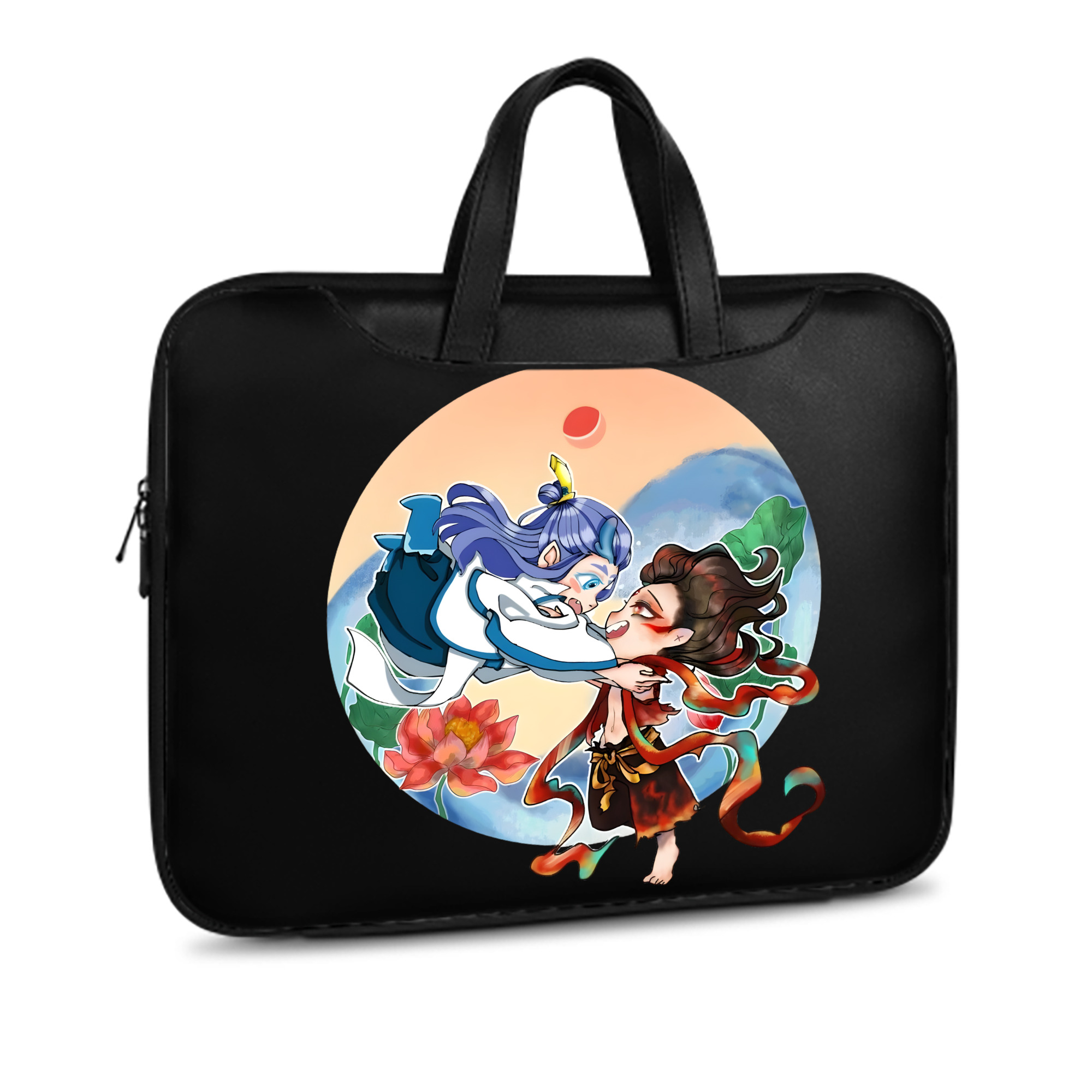 （画像用） Ne Zha 2 ナタ 魔童の大暴れ レザーラップトップバッグ　ノートパソコンケース