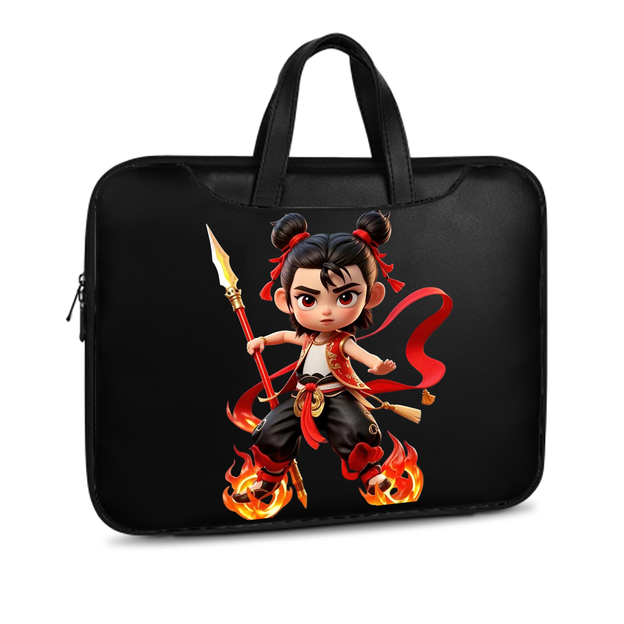 （画像用） Ne Zha 2 ナタ 魔童の大暴れ レザーラップトップバッグ　ノートパソコンケース
