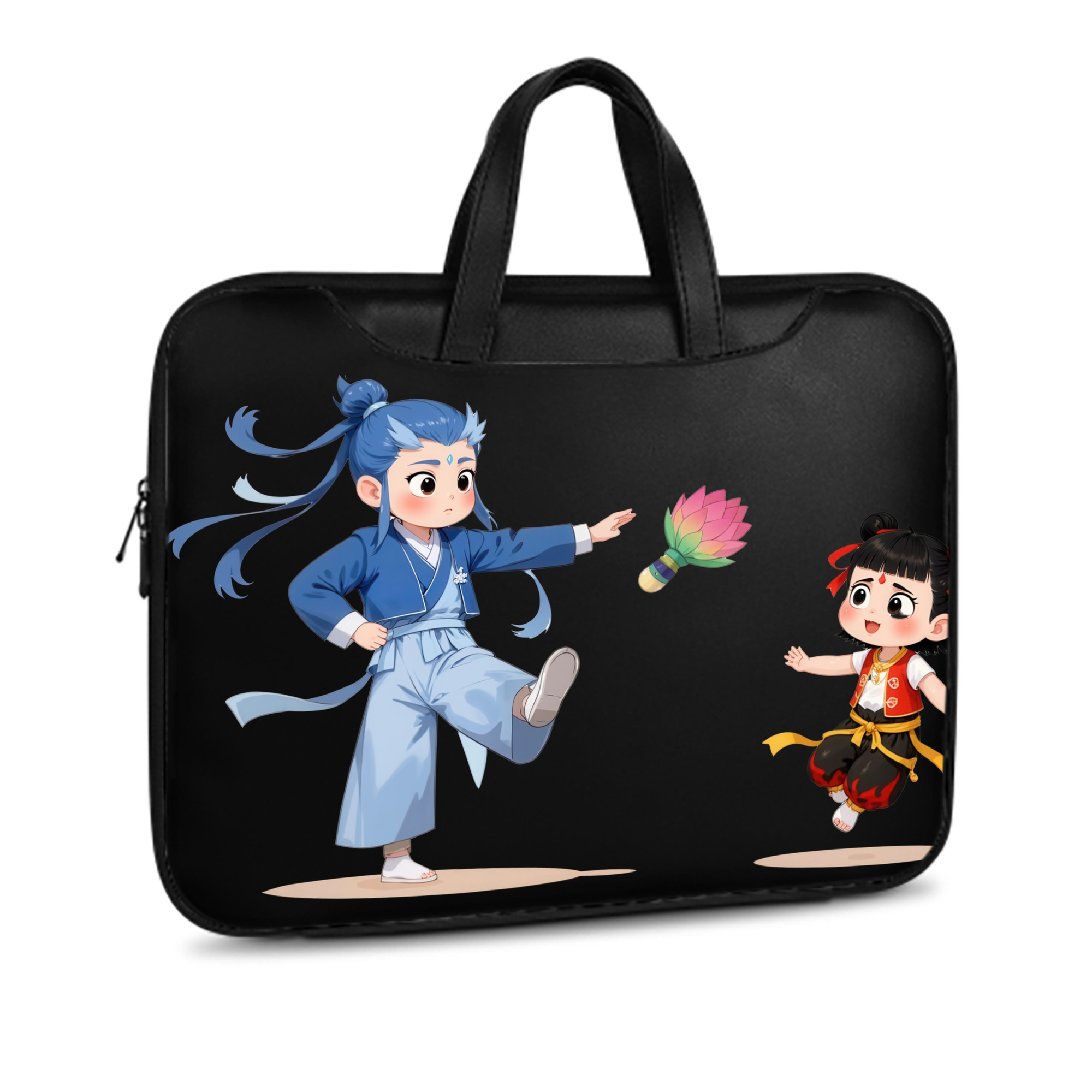 （画像用） Ne Zha 2 ナタ 魔童の大暴れ レザーラップトップバッグ　ノートパソコンケース