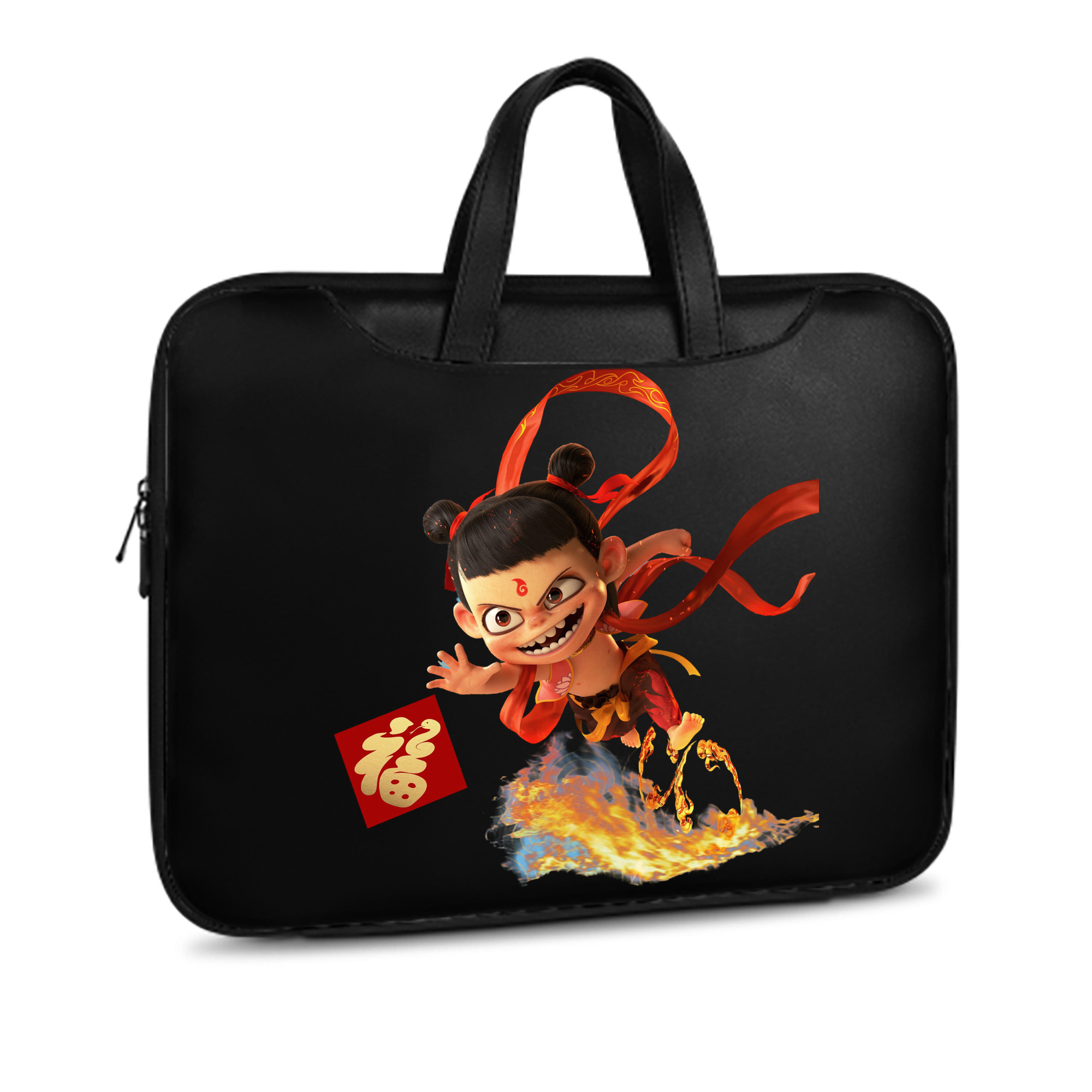 （画像用） Ne Zha 2 ナタ 魔童の大暴れ レザーラップトップバッグ　ノートパソコンケース