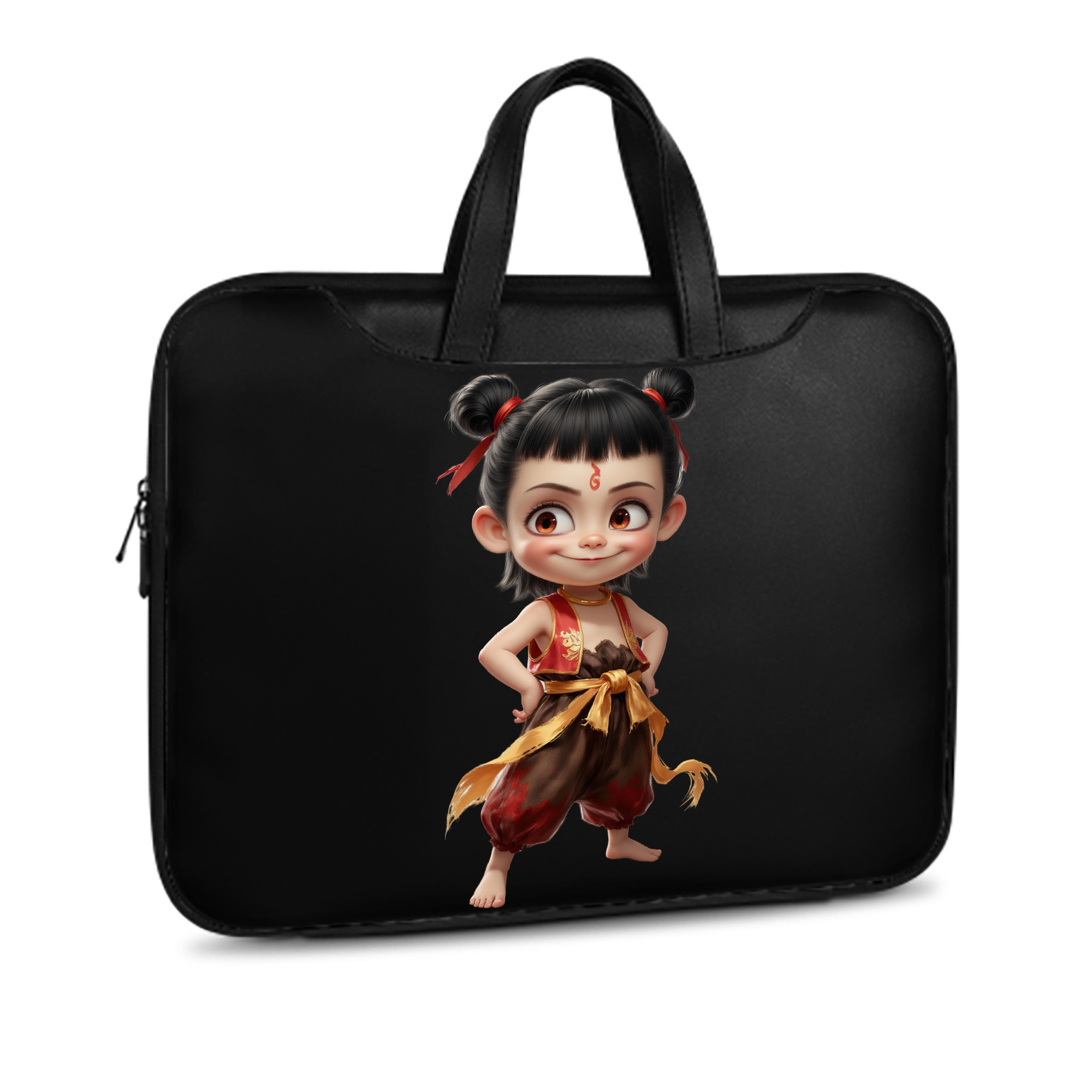 （画像用） Ne Zha 2 ナタ 魔童の大暴れ レザーラップトップバッグ　ノートパソコンケース