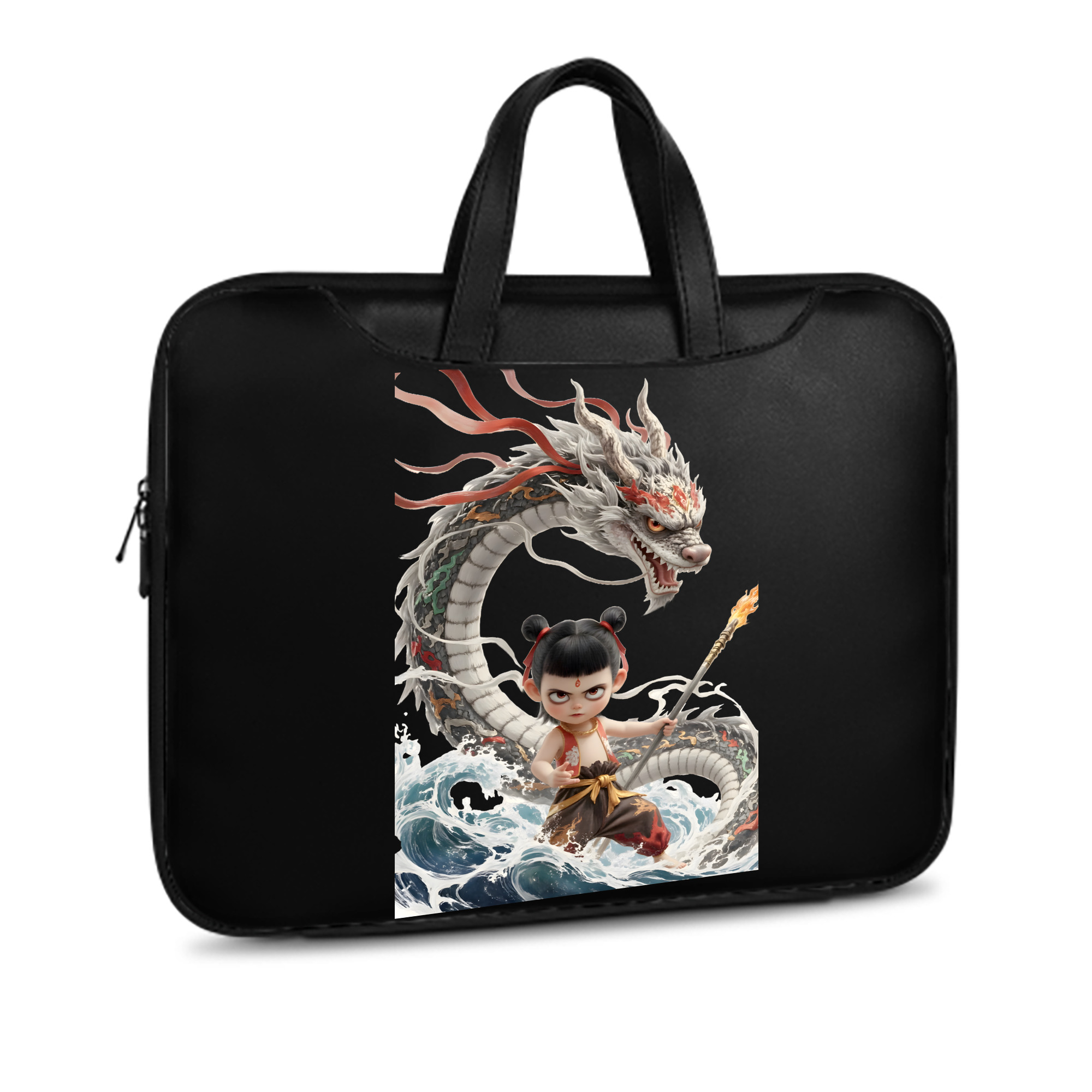 （画像用） Ne Zha 2 ナタ 魔童の大暴れ レザーラップトップバッグ　ノートパソコンケース