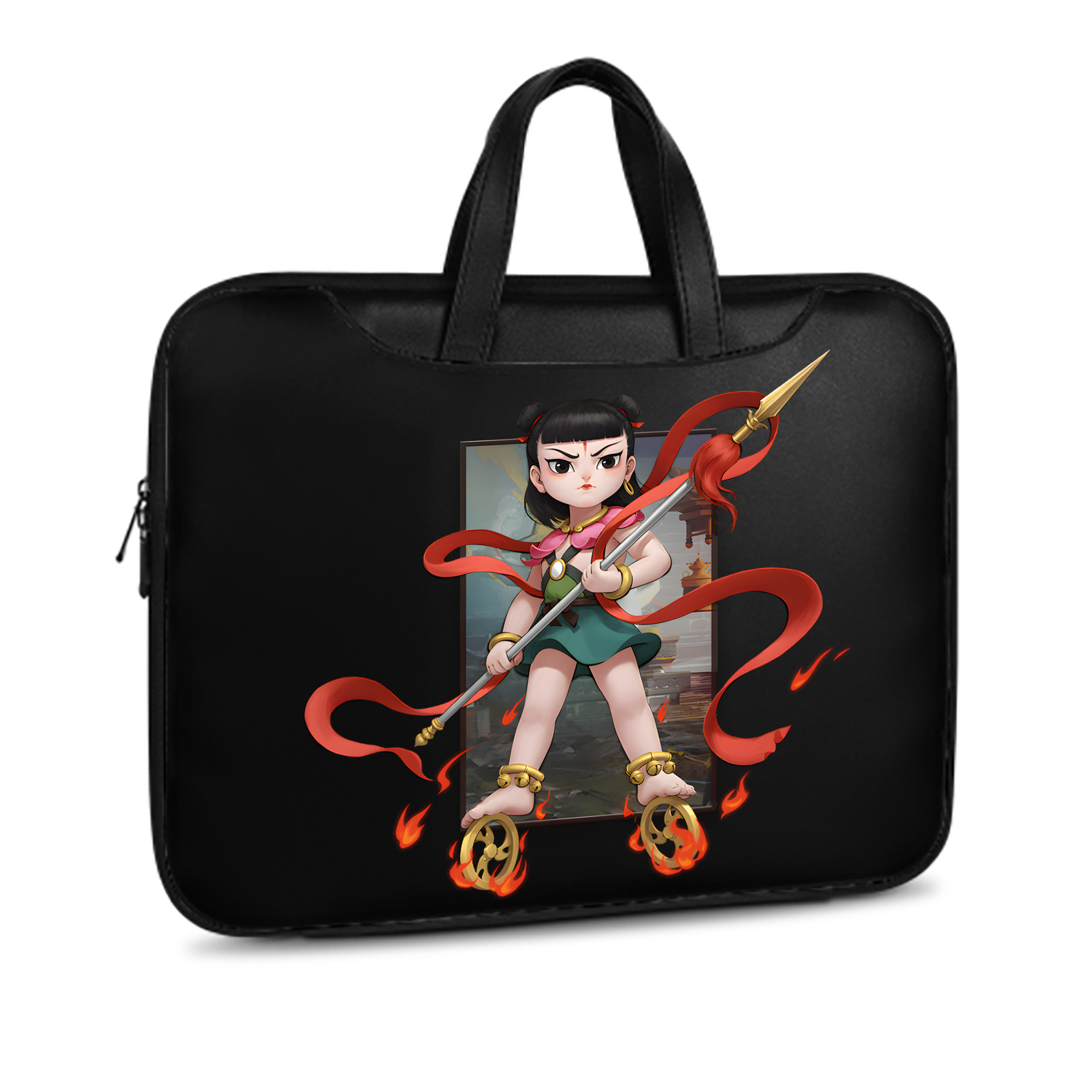 （画像用） Ne Zha 2 ナタ 魔童の大暴れ レザーラップトップバッグ　ノートパソコンケース