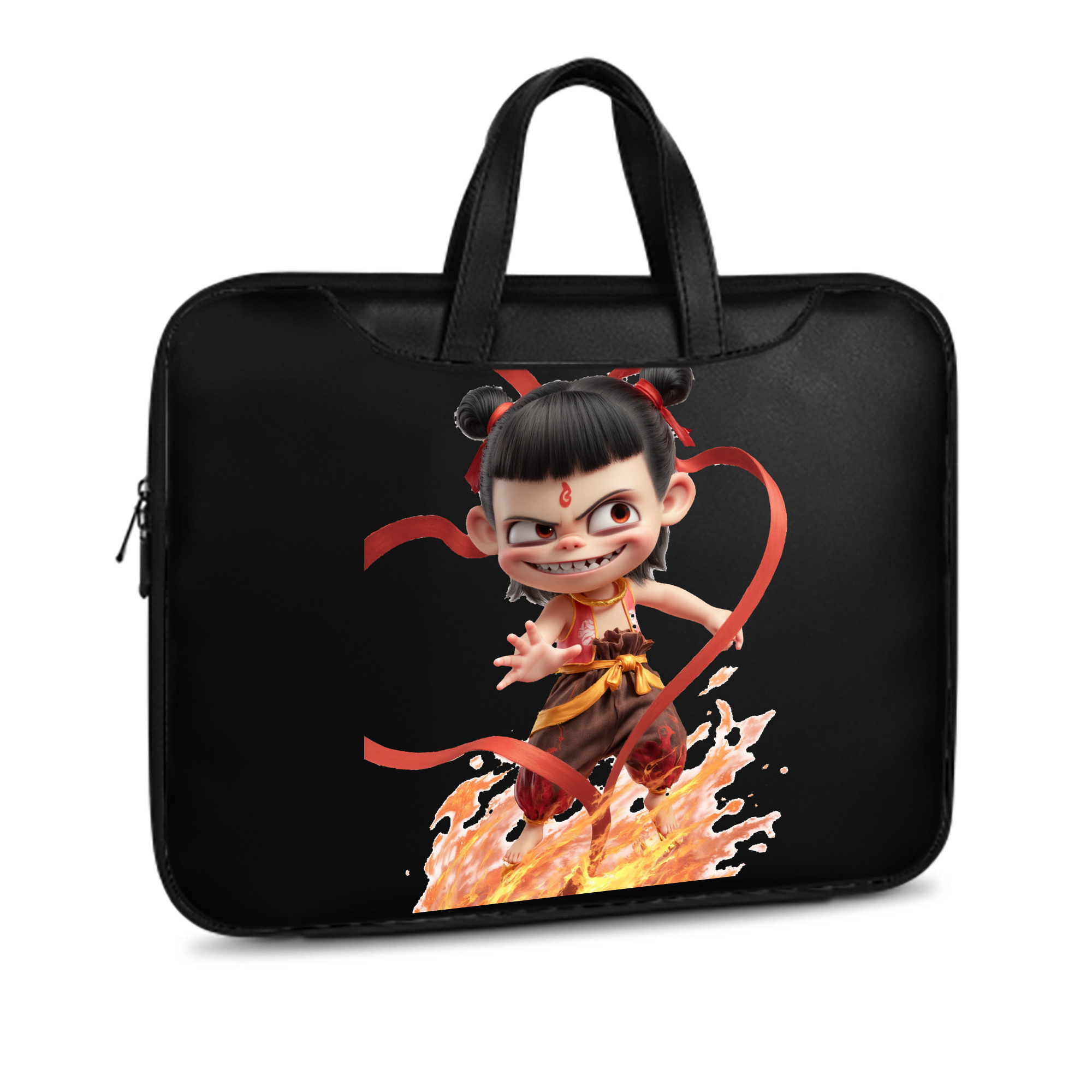 （画像用） Ne Zha 2 ナタ 魔童の大暴れ レザーラップトップバッグ　ノートパソコンケース