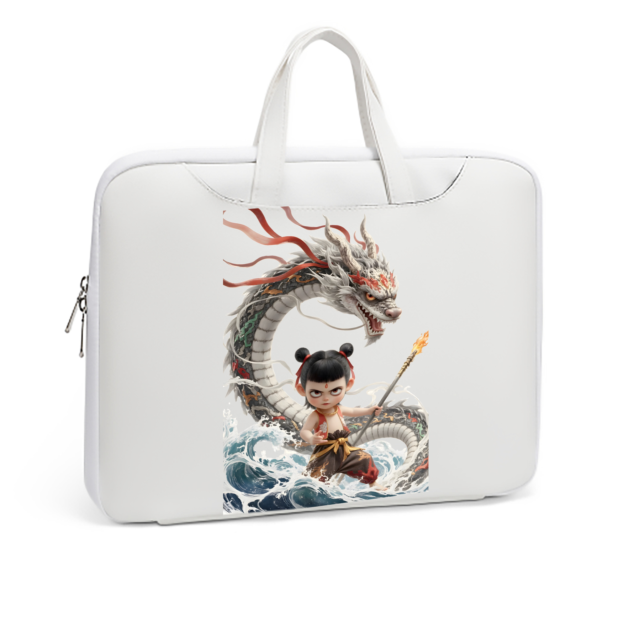 （画像用） Ne Zha 2 ナタ 魔童の大暴れ レザーラップトップバッグ　ノートパソコンケース