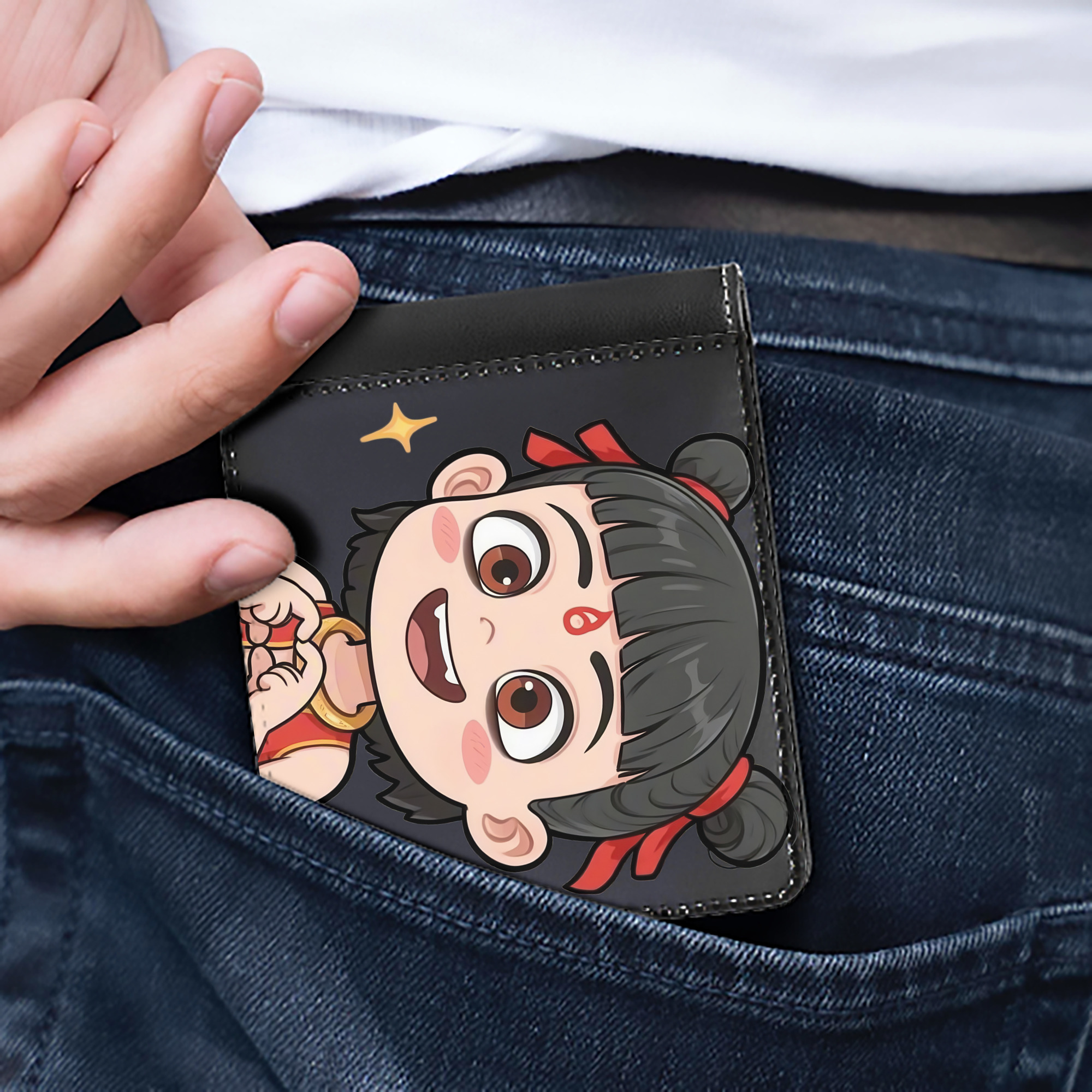 （画像用） Ne Zha 2 ナタ 魔童の大暴れ 二つ折り革財布