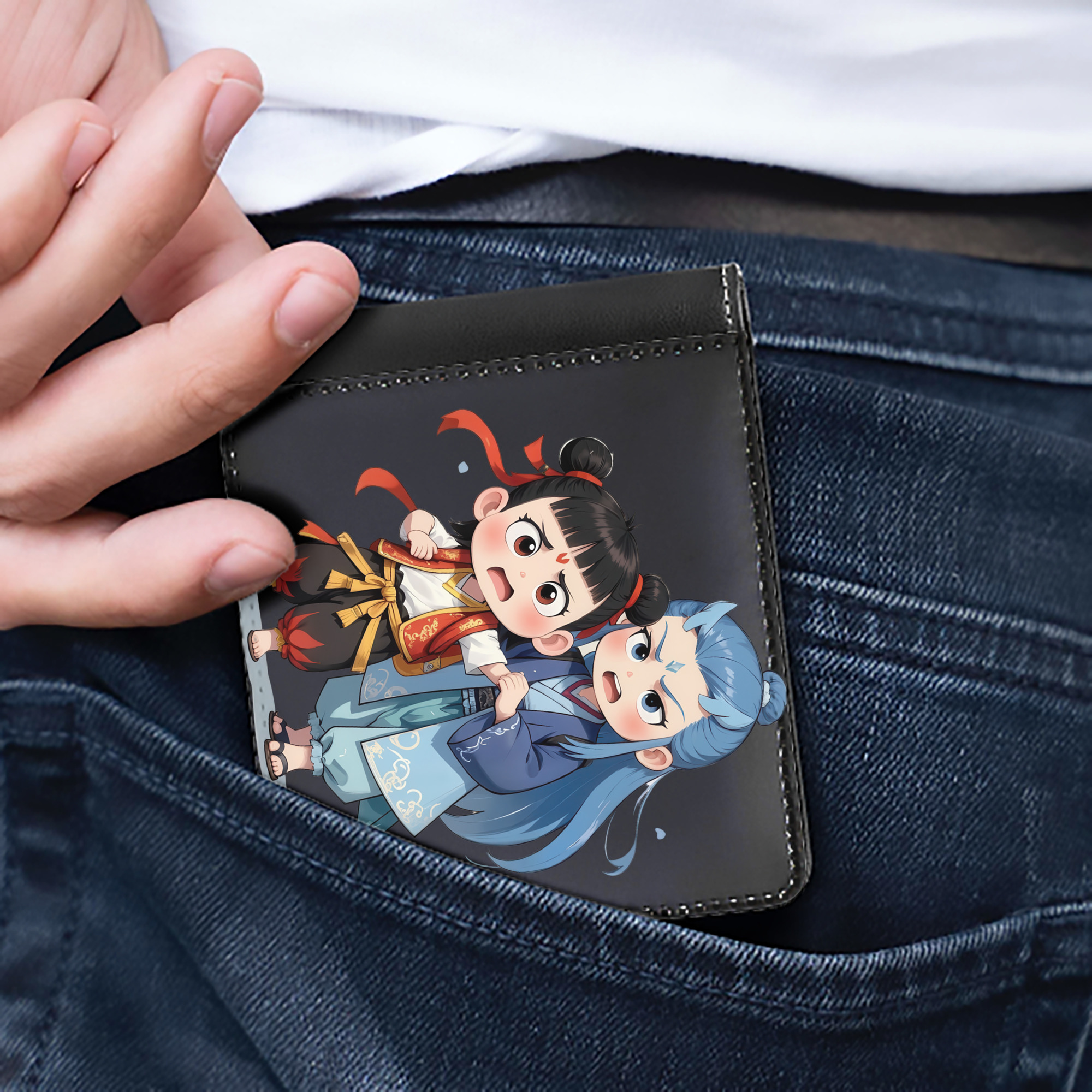 Ne Zha 2 ナタ 魔童の大暴れ 二つ折り革財布