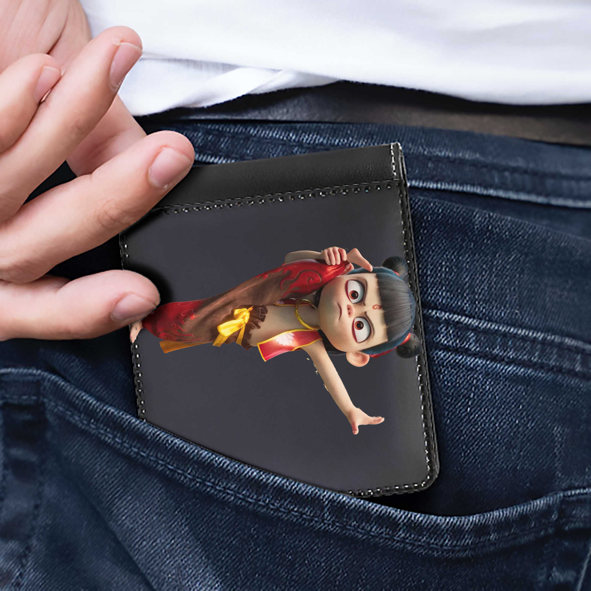 Ne Zha 2 ナタ 魔童の大暴れ 二つ折り革財布