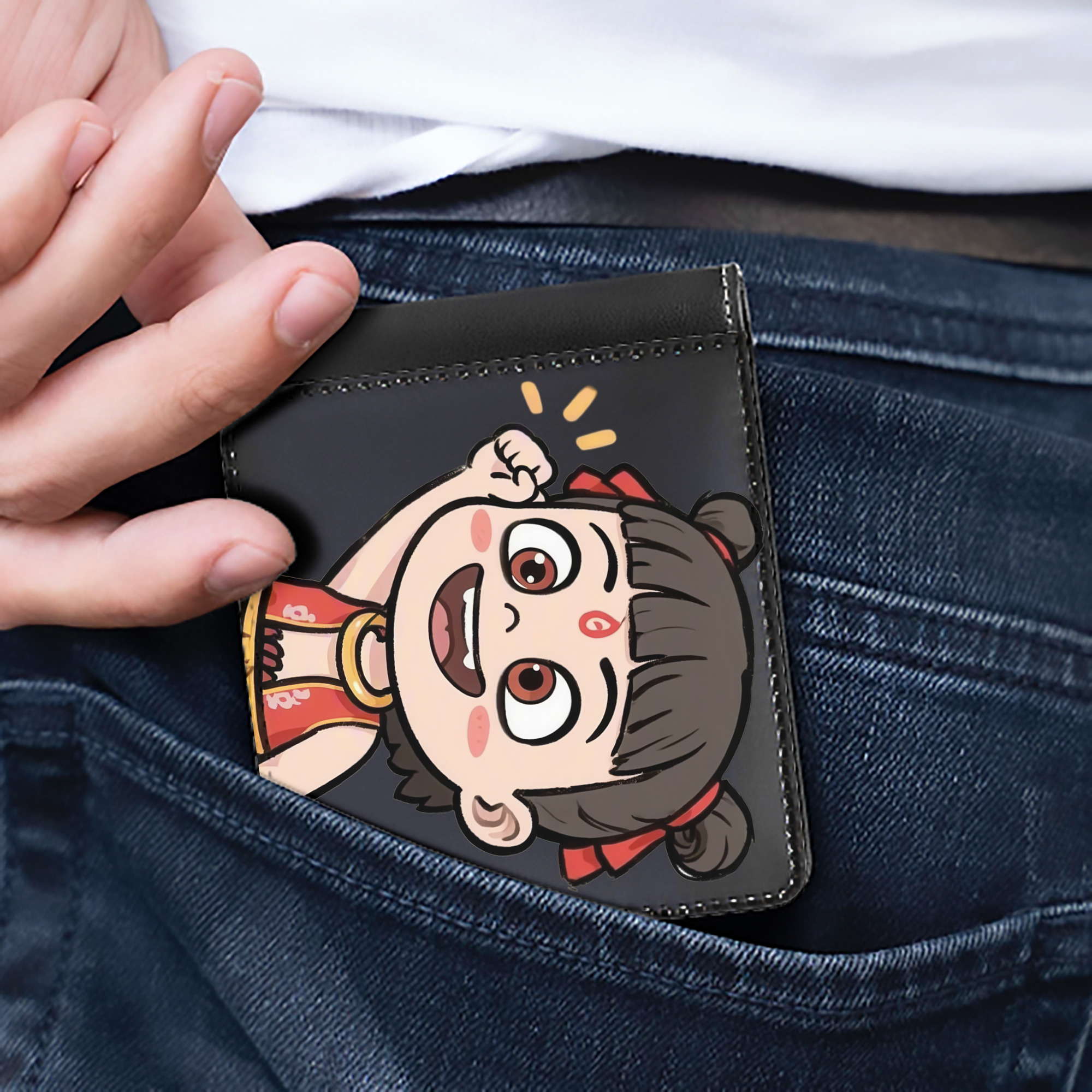 （画像用） Ne Zha 2 ナタ 魔童の大暴れ 二つ折り革財布