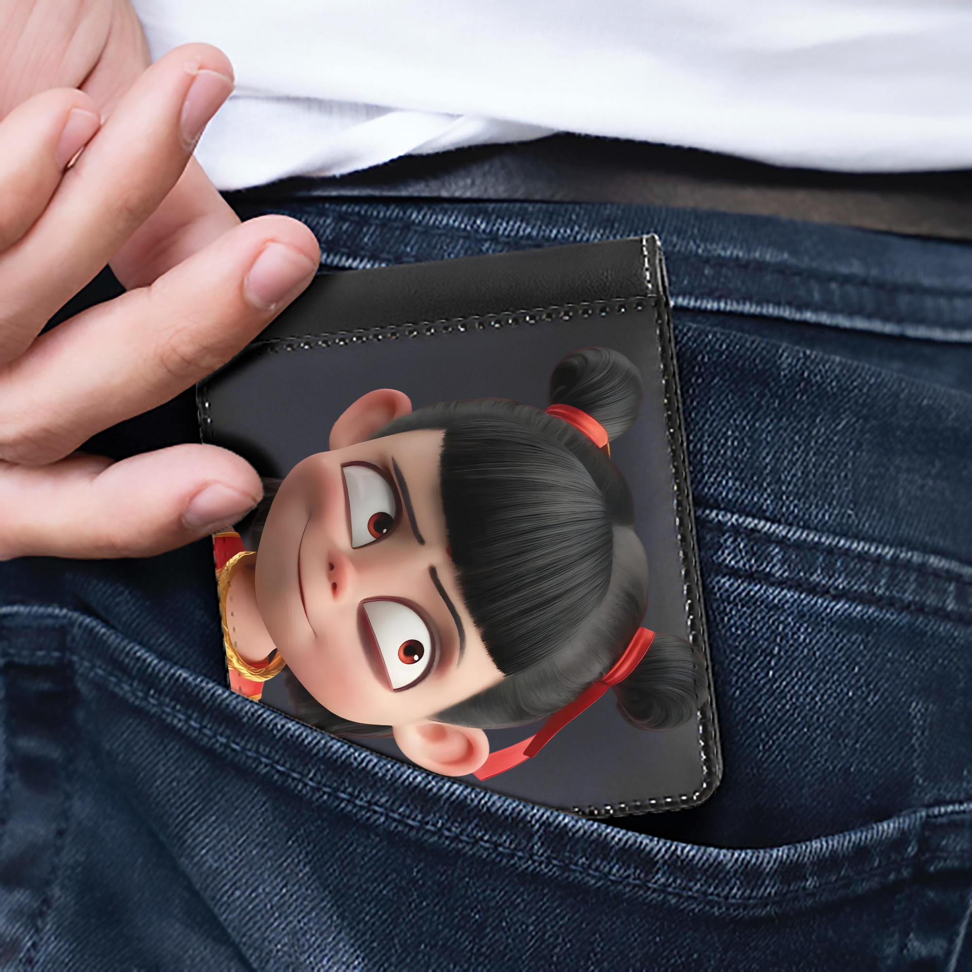 （画像用） Ne Zha 2 ナタ 魔童の大暴れ 二つ折り革財布
