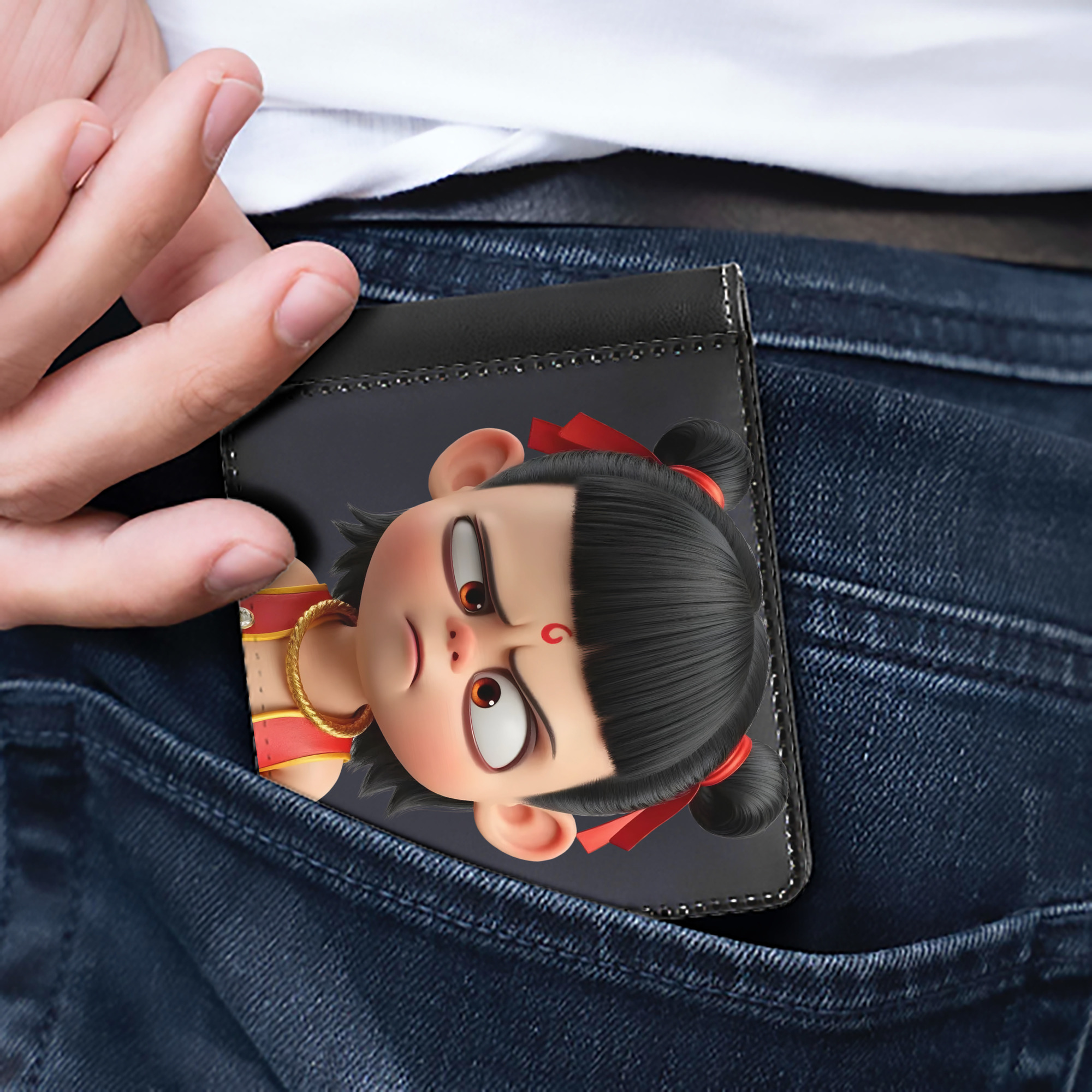 （画像用） Ne Zha 2 ナタ 魔童の大暴れ 二つ折り革財布