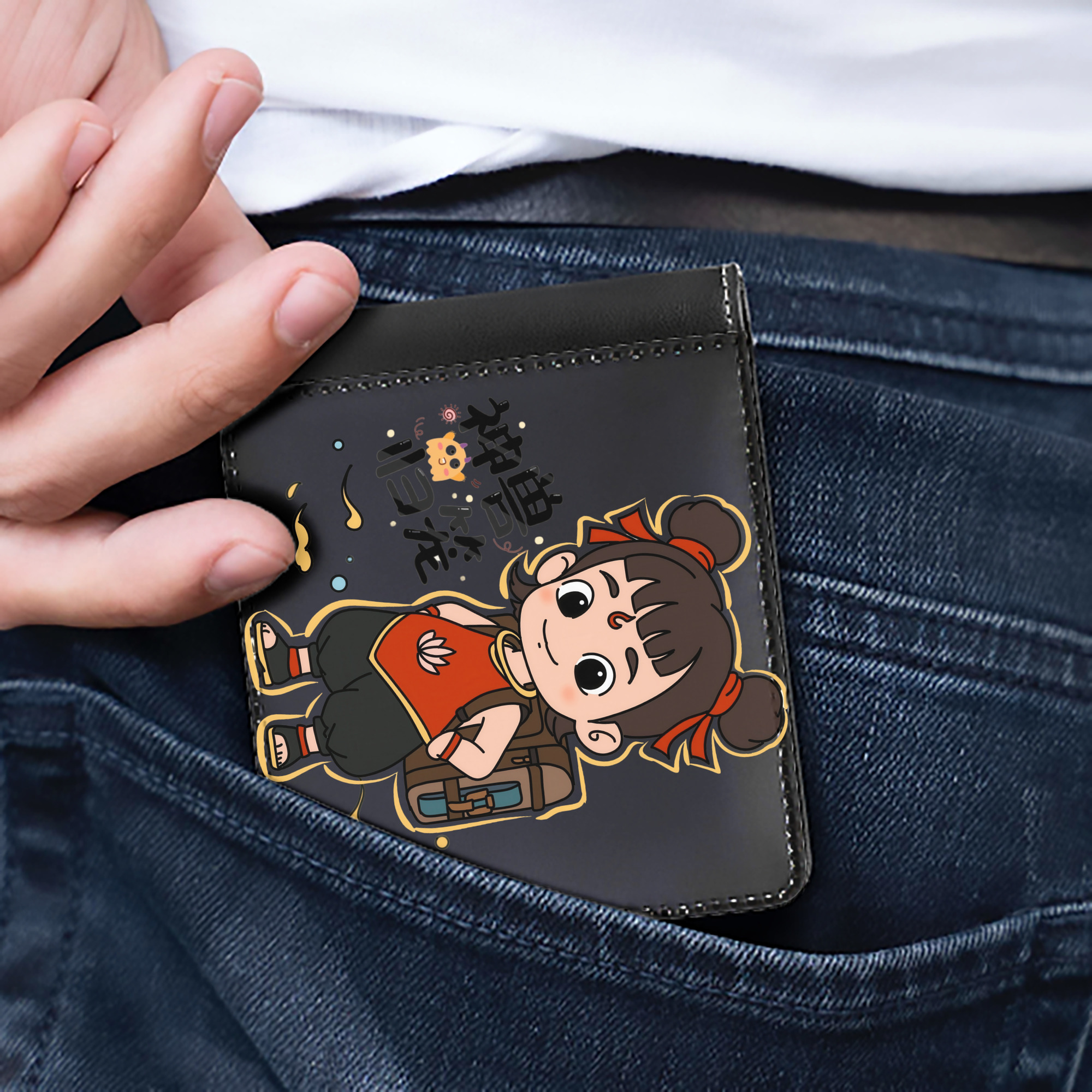 （画像用） Ne Zha 2 ナタ 魔童の大暴れ 二つ折り革財布