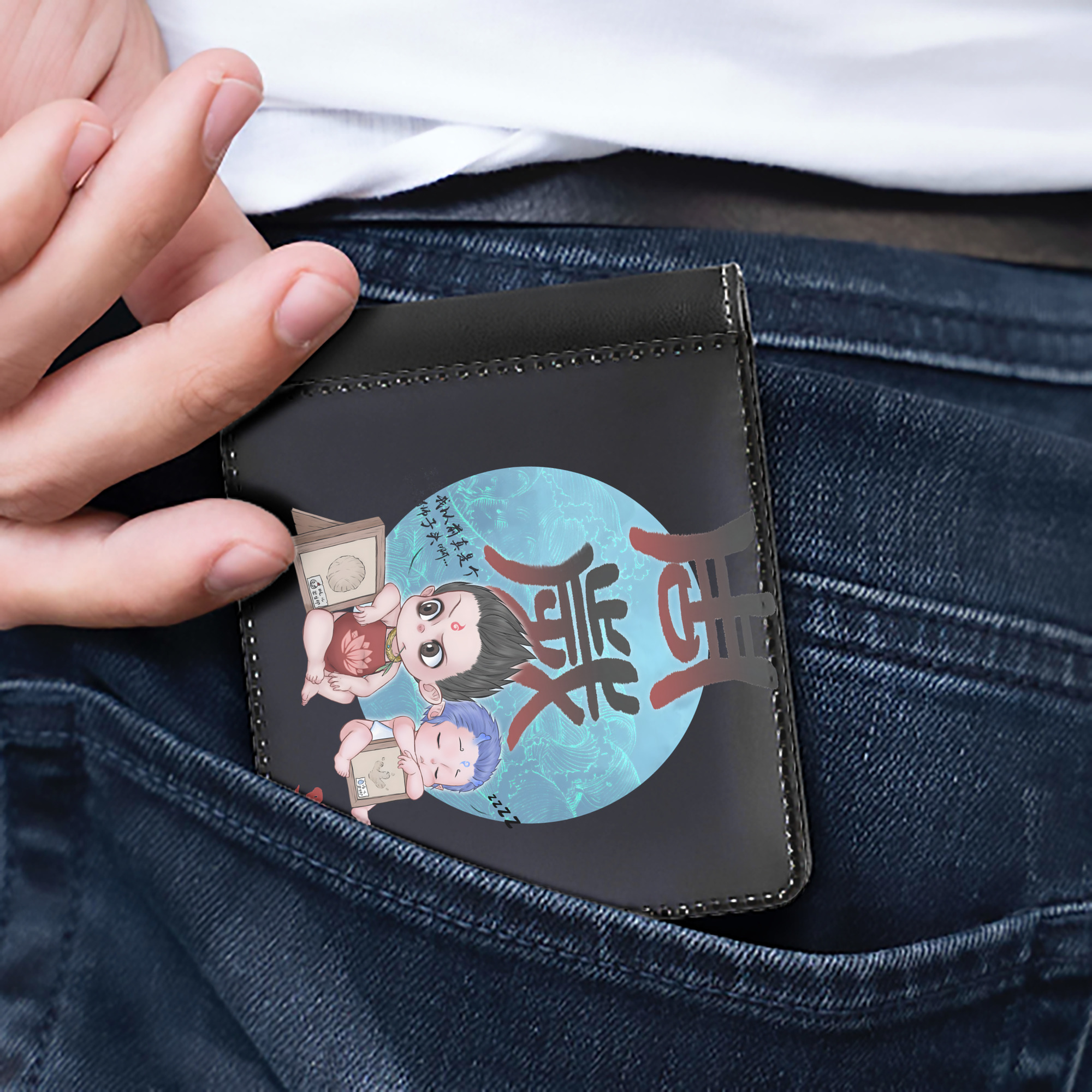 （画像用） Ne Zha 2 ナタ 魔童の大暴れ 二つ折り革財布