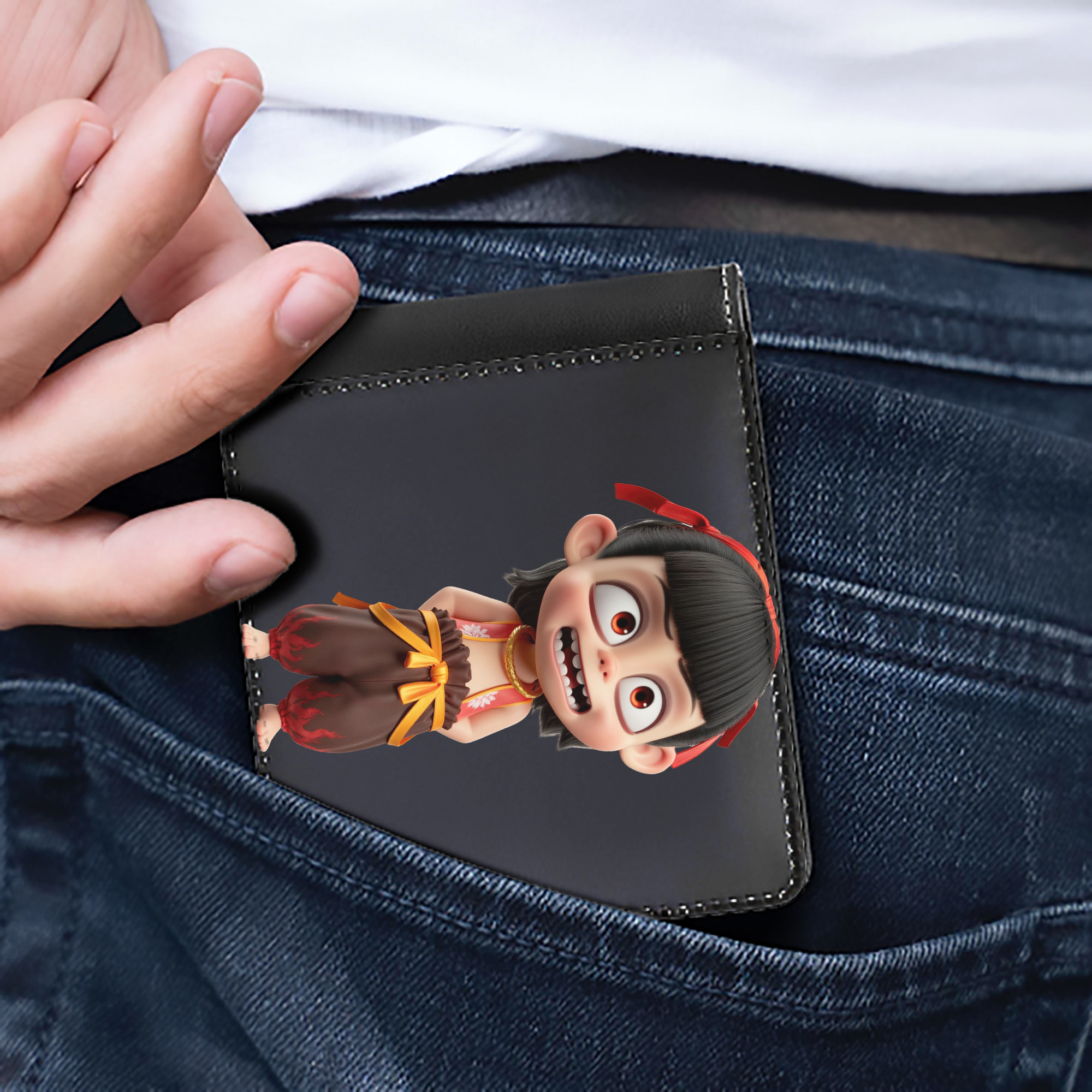 （画像用） Ne Zha 2 ナタ 魔童の大暴れ 二つ折り革財布