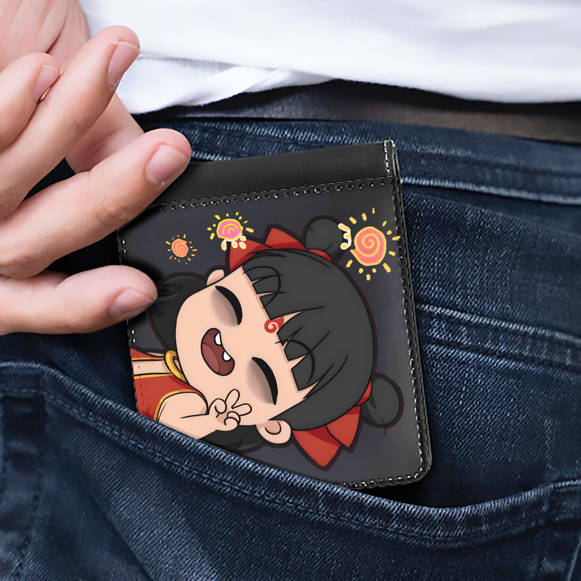 （画像用） Ne Zha 2 ナタ 魔童の大暴れ 二つ折り革財布