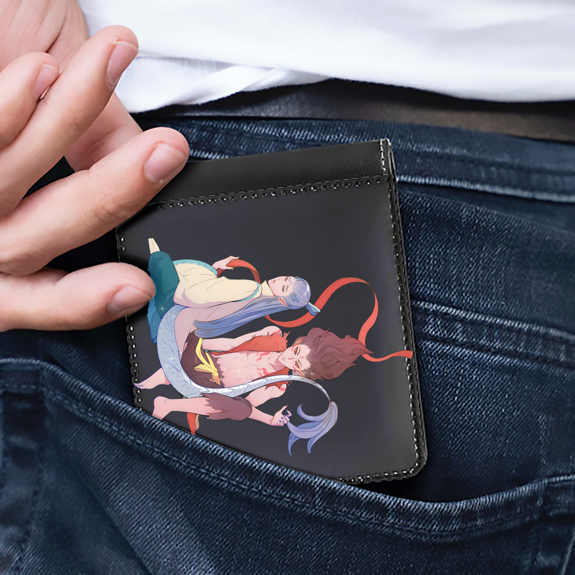 Ne Zha 2 ナタ 魔童の大暴れ 二つ折り革財布