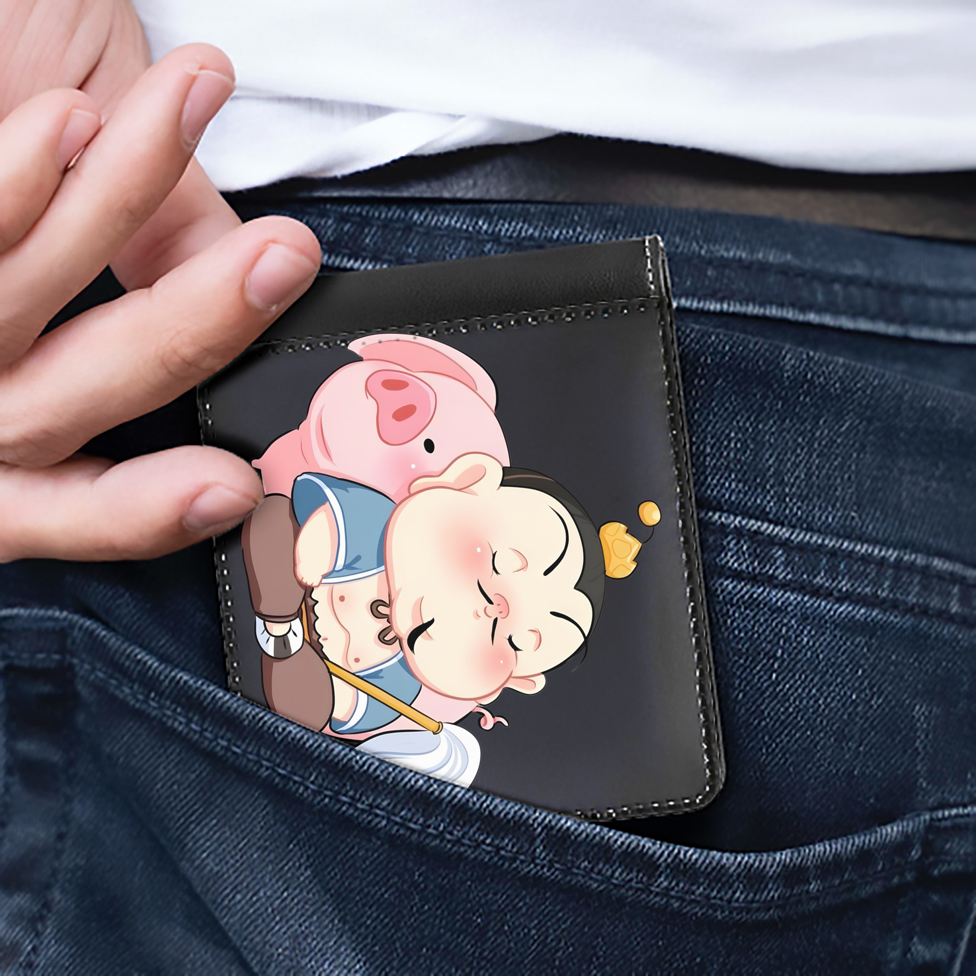 Ne Zha 2 ナタ 魔童の大暴れ 二つ折り革財布