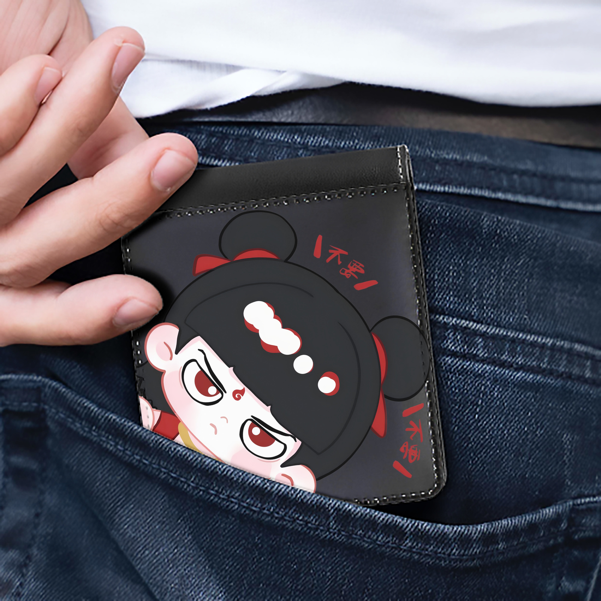 Ne Zha 2 ナタ 魔童の大暴れ 二つ折り革財布