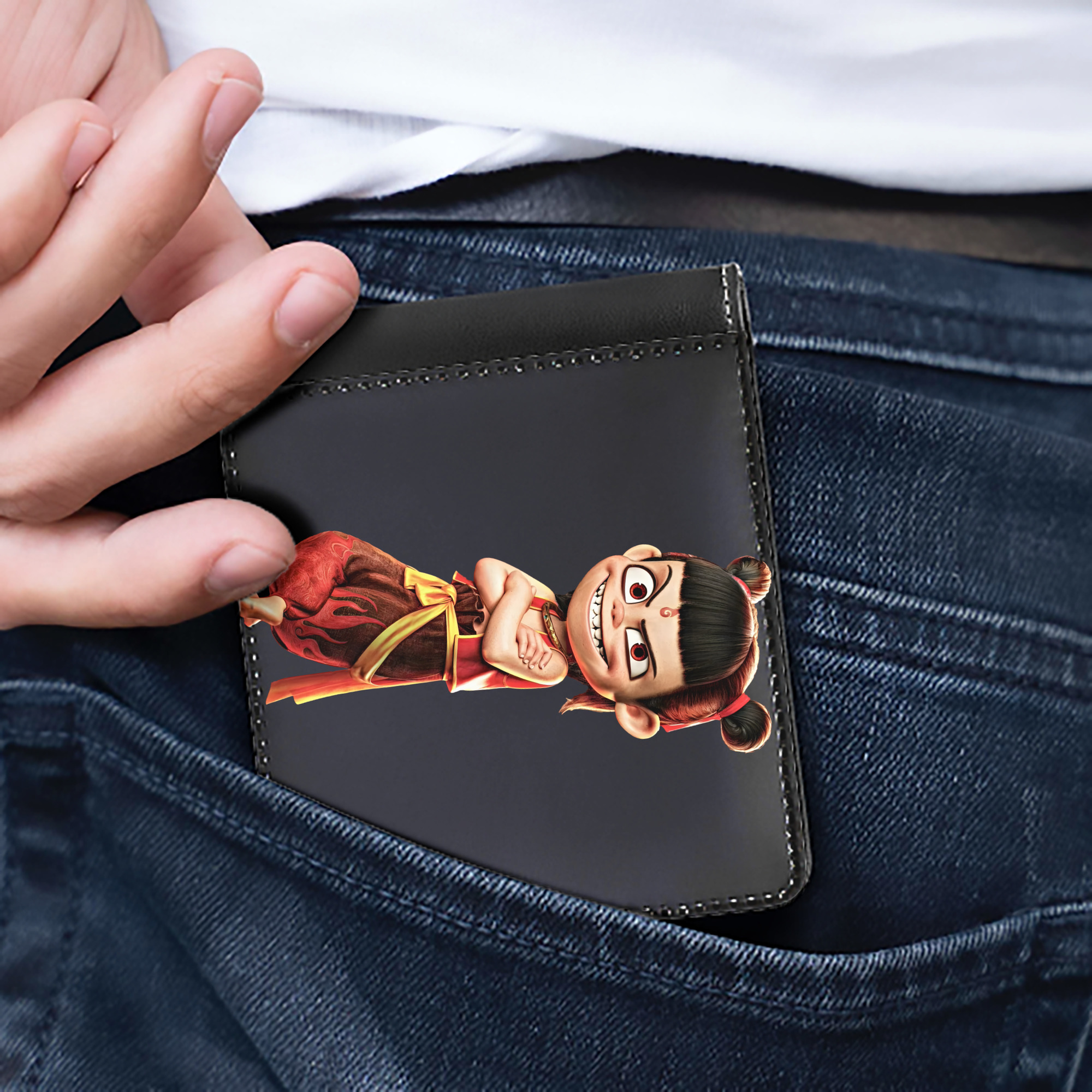 Ne Zha 2 ナタ 魔童の大暴れ 二つ折り革財布