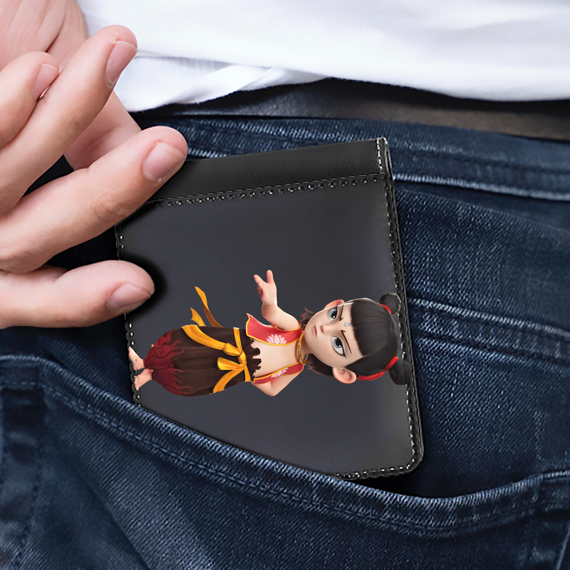 （画像用） Ne Zha 2 ナタ 魔童の大暴れ 二つ折り革財布