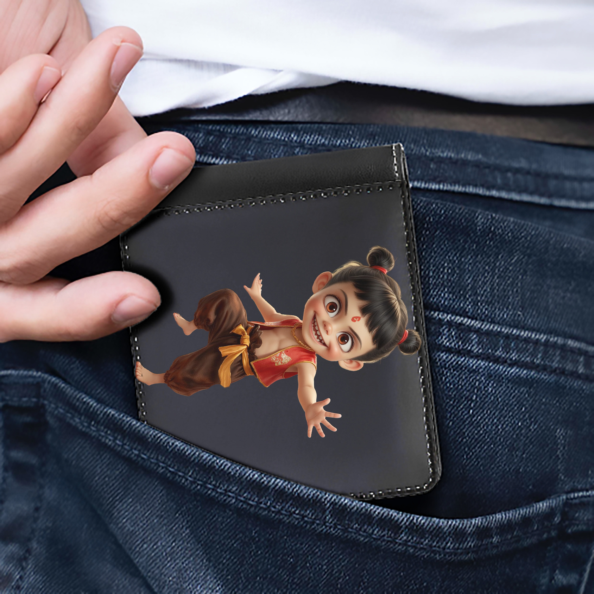（画像用） Ne Zha 2 ナタ 魔童の大暴れ 二つ折り革財布