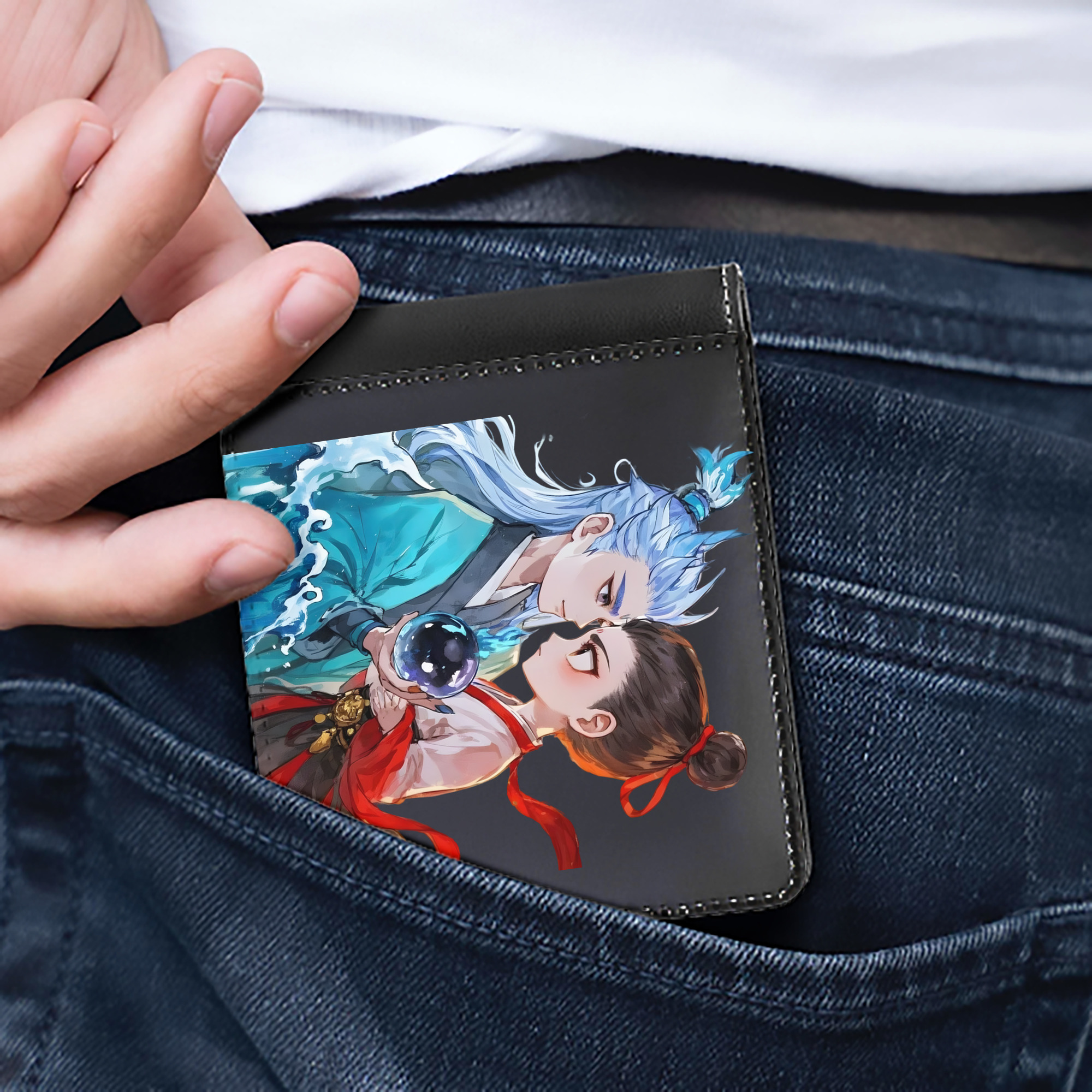 （画像用） Ne Zha 2 ナタ 魔童の大暴れ 二つ折り革財布