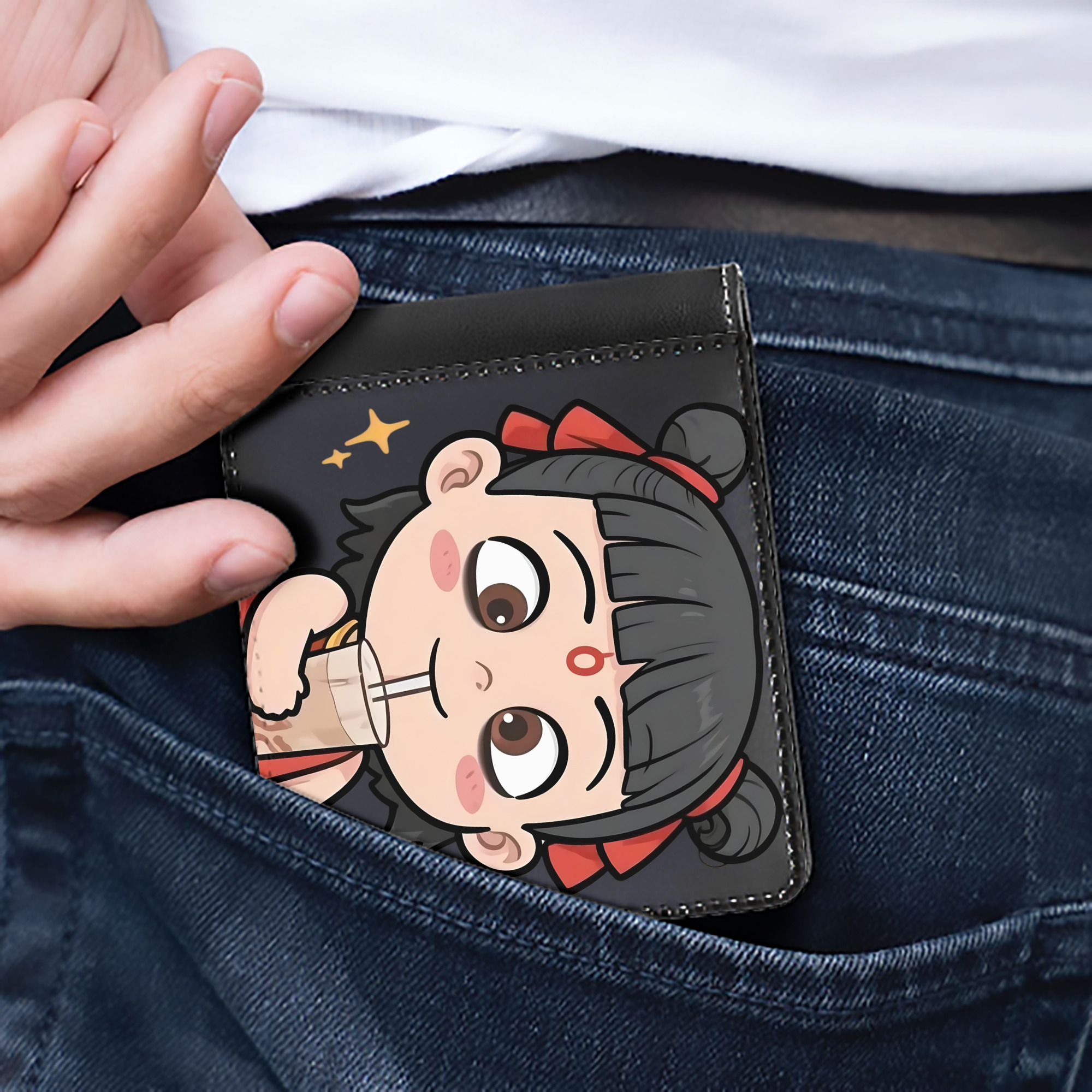 （画像用） Ne Zha 2 ナタ 魔童の大暴れ 二つ折り革財布