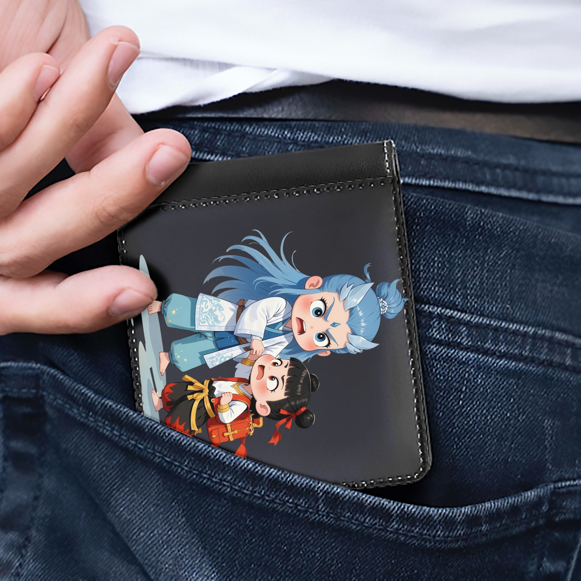 （画像用） Ne Zha 2 ナタ 魔童の大暴れ 二つ折り革財布