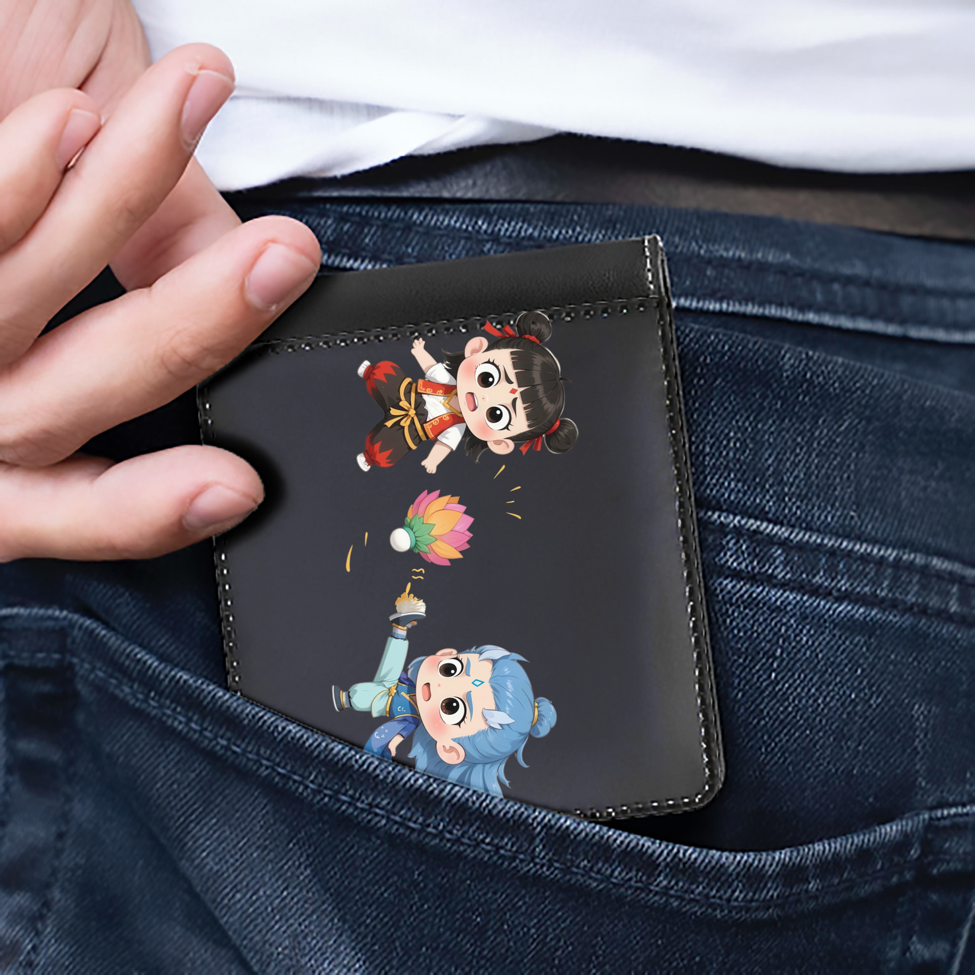 （画像用） Ne Zha 2 ナタ 魔童の大暴れ 二つ折り革財布